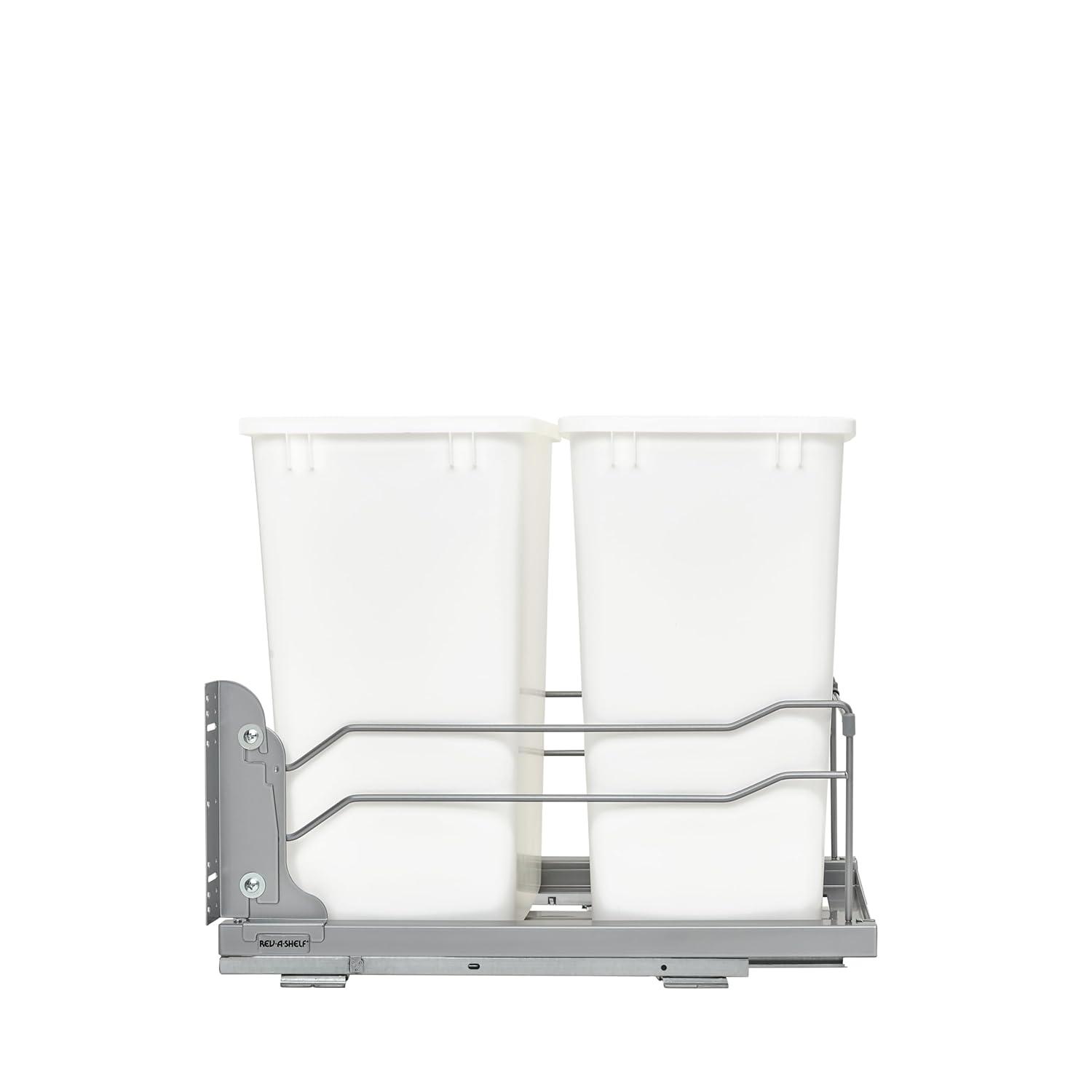 Rev-A-Shelf Double Pull Out Trash Can 35 Qt with Soft-Close