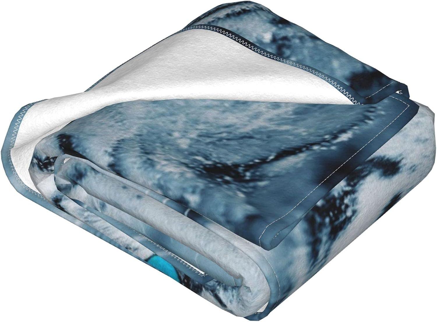 Blue Eyes White Fleece Throw Blanket Soft Flannel Plush Lightweight Warm Cozy Blanket for Bed Couch Sofa Travel 80"X60"