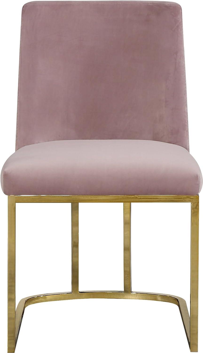 Meridian Furniture Heidi Pink Velvet Dining Chair (Set of 2)