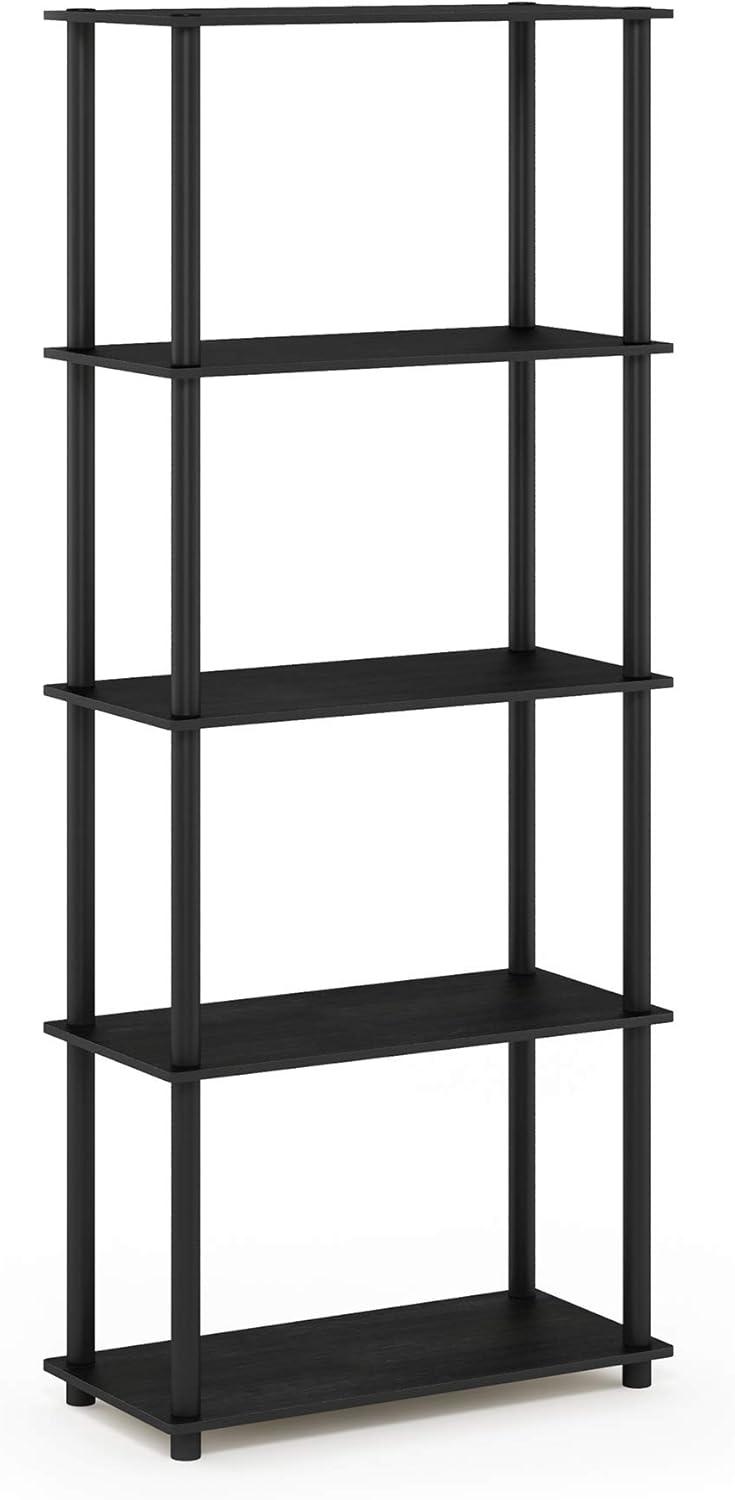 Furinno Turn-N-Tube 5-Tier Multipurpose Shelf Display Rack,Americano and Black