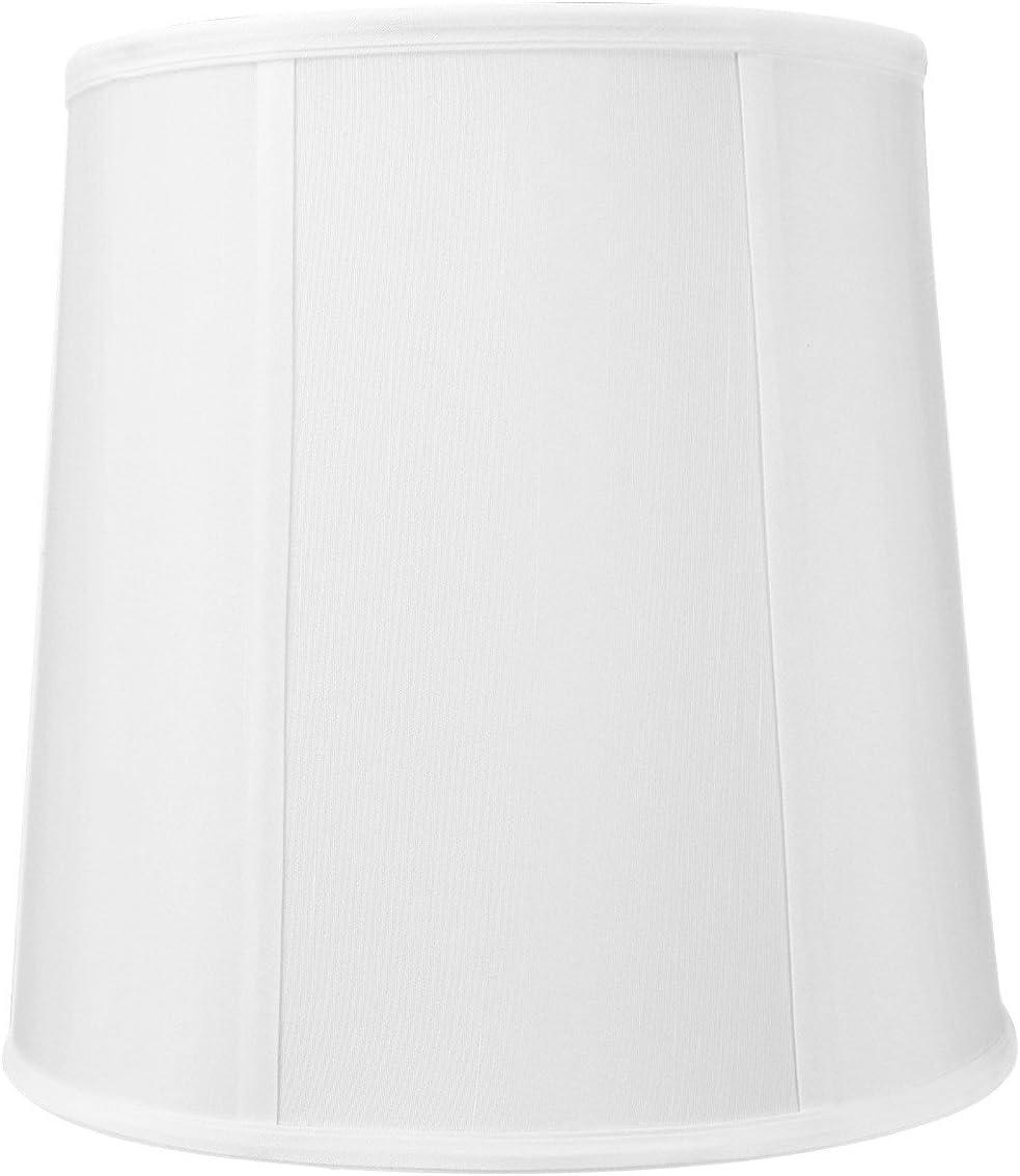 10x12x12" SLIP UNO FITTER White Shantung Fabric Drum Lampshade