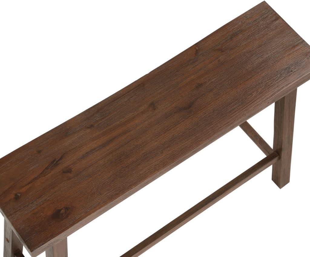 Boraam Wood Sonoma Backless Dining Bench - Chestnut Wire-Brush Finish