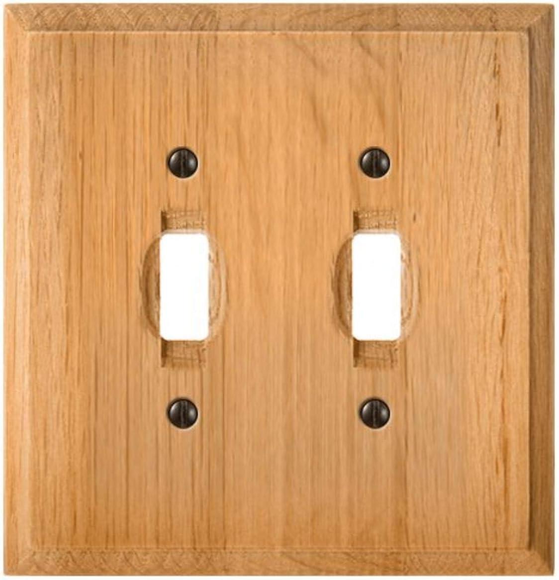 Amerelle 4025TT Traditional Wallplate, 2 Toggle, Wood, Light Oak , 1-Pack