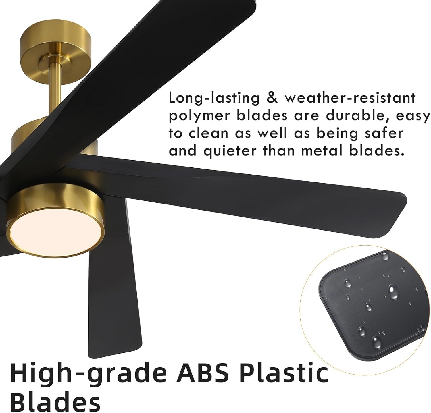 5 - ABS Blades Indoor Ceiling Fan with Light and Remote