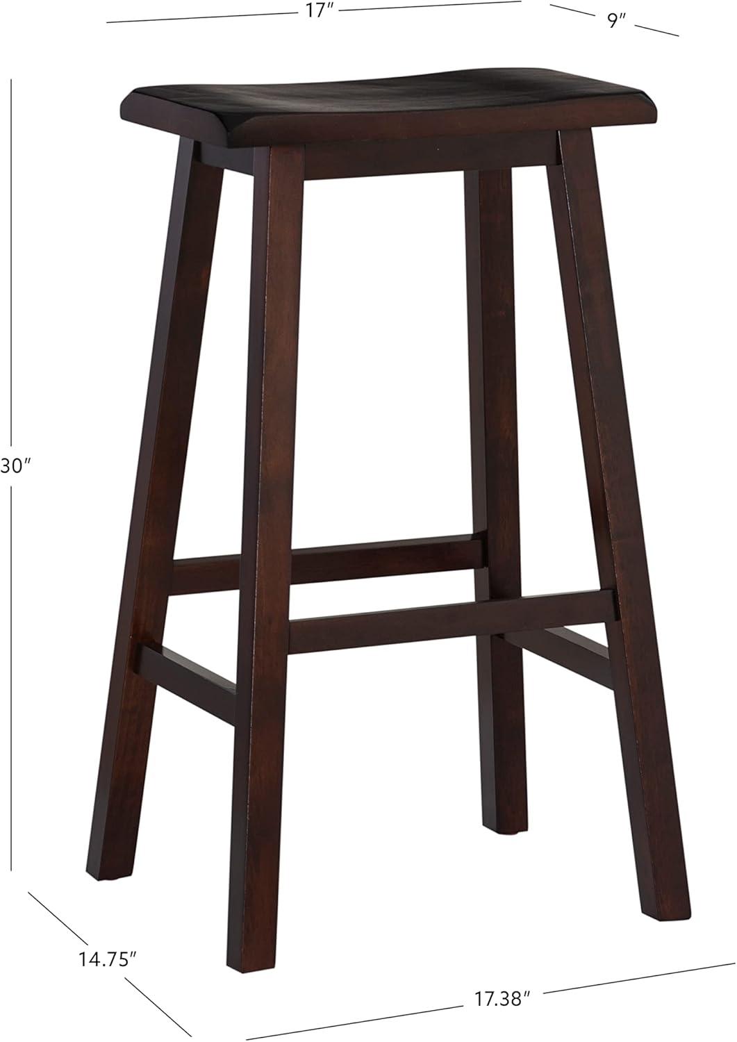 30" Saddle Backless Sloping Seat Barstool Wood Brown - Linon