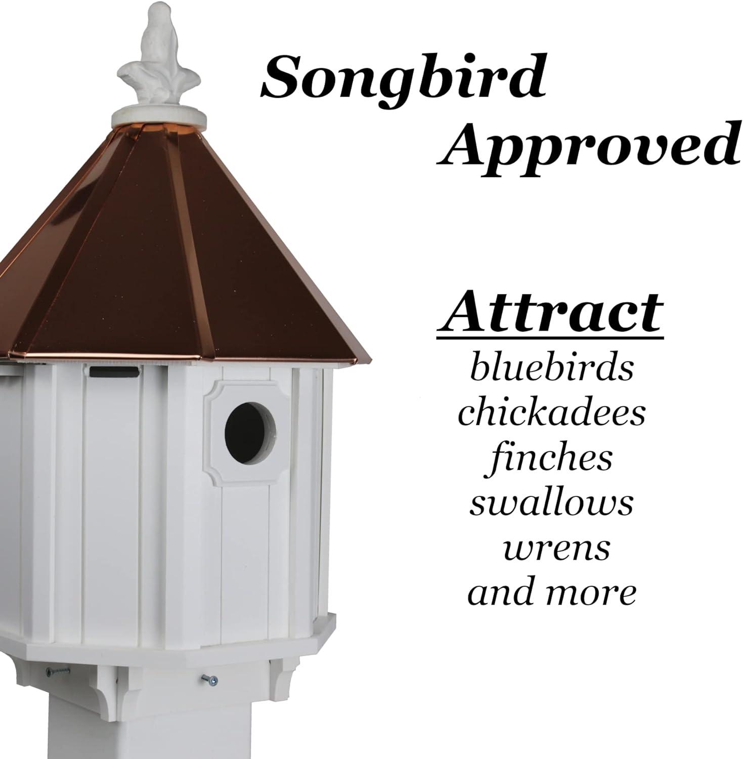 White and Copper Duplex Bird House with Cellular PVC