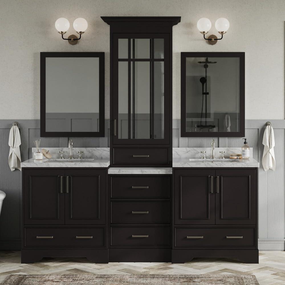 Ariel Stafford 85 in Double Sink Vanity Set in Espresso