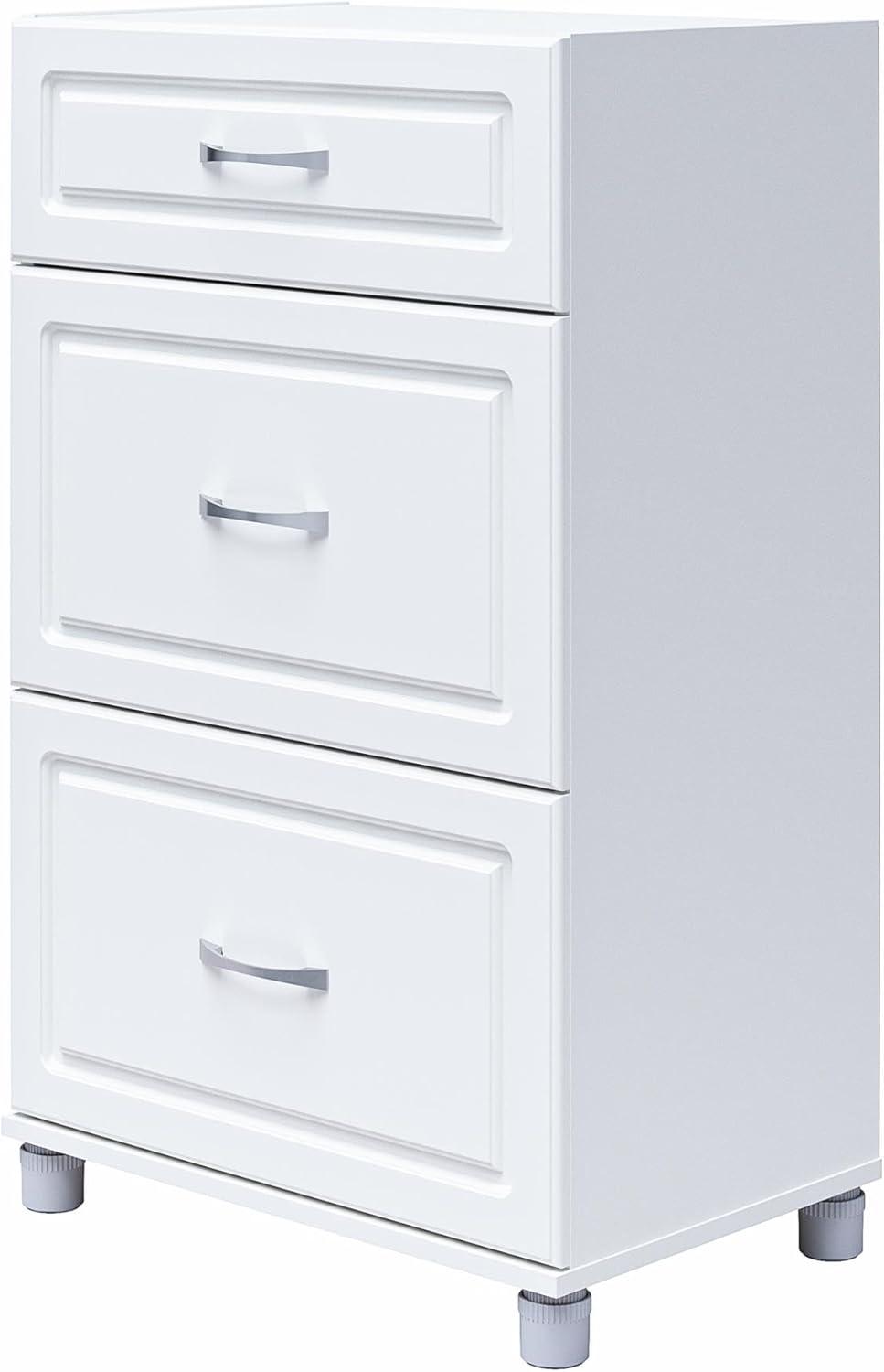 Systembuild Evolution Kendall 24" 3 Drawer Base Garage Storage Cabinet, White