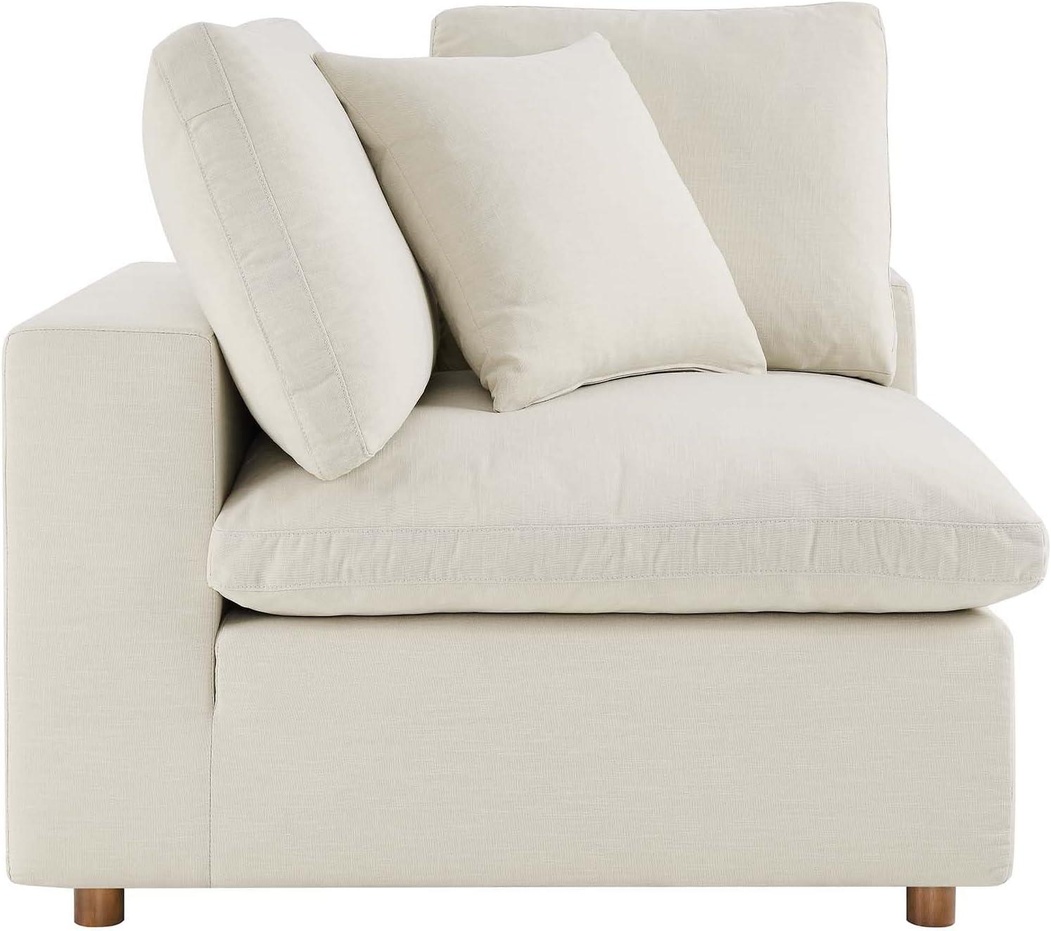 Light Beige Fabric Modern Modular Loveseat Sofa