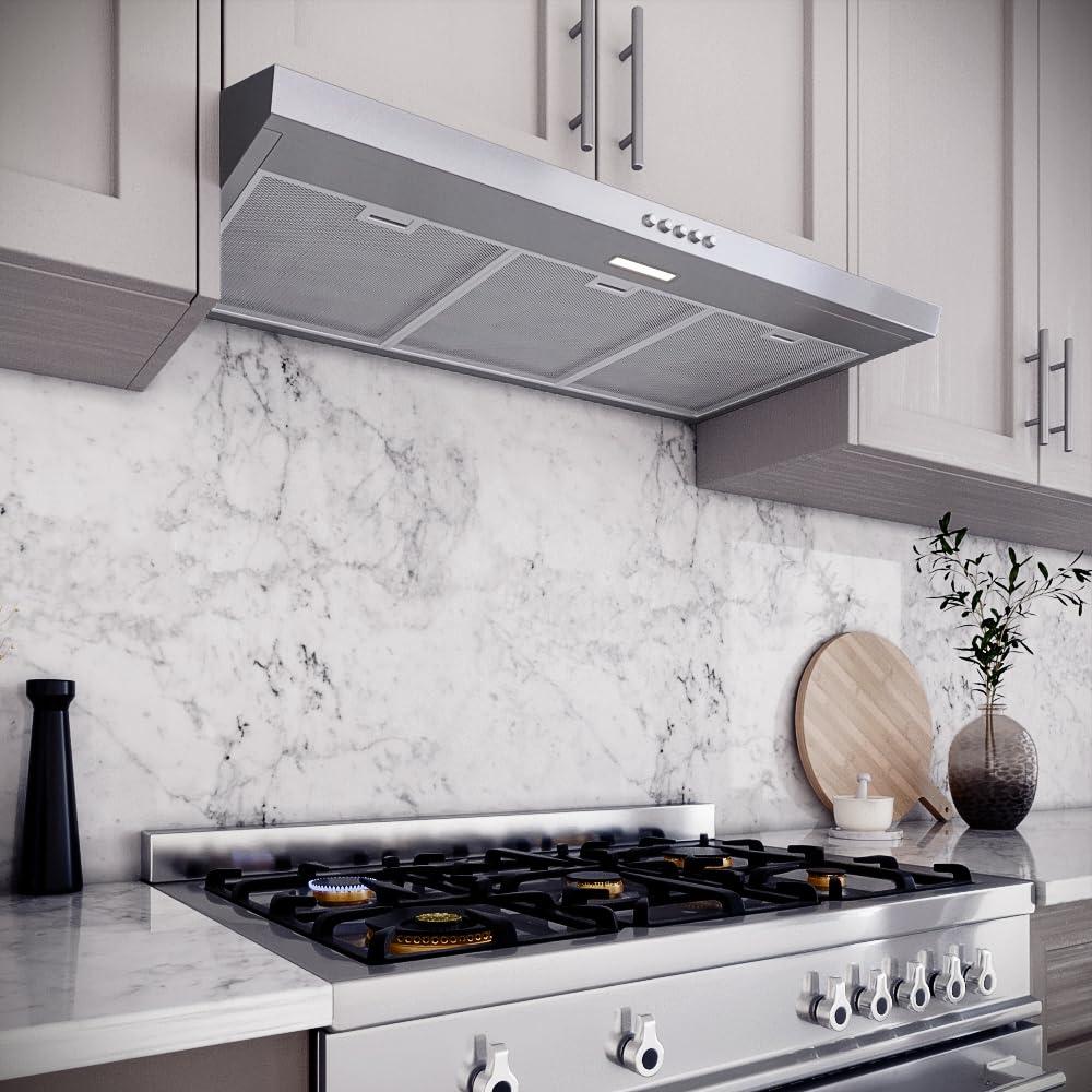 Streamline Lagundo 36" 80 Cubic Feet Per Minute Ducted Under Cabinet Range Hood with Mesh Filter and Light Included