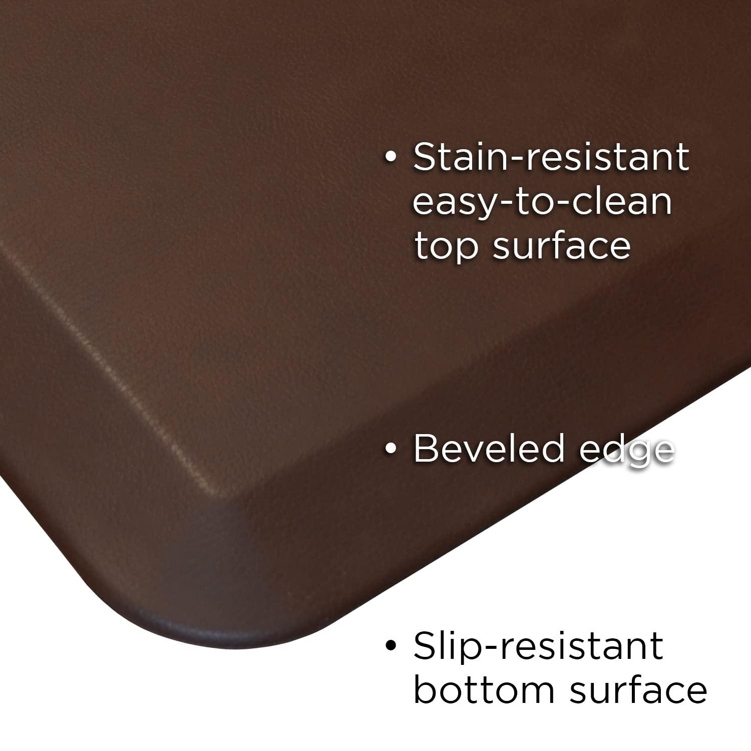 GelPro Designer Comfort Collection Traditional Kitchen Mat, 20" x 32", Leather Grain Black