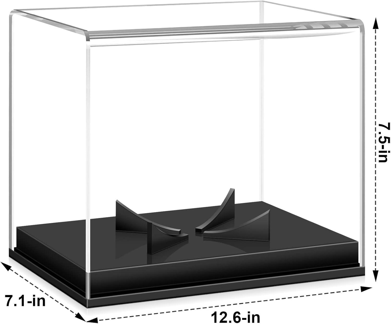 timcorr Acrylic Memorabilia Display Box Case with Brackets Hanger for Football, 11.8" x 7.9" x 7.2"