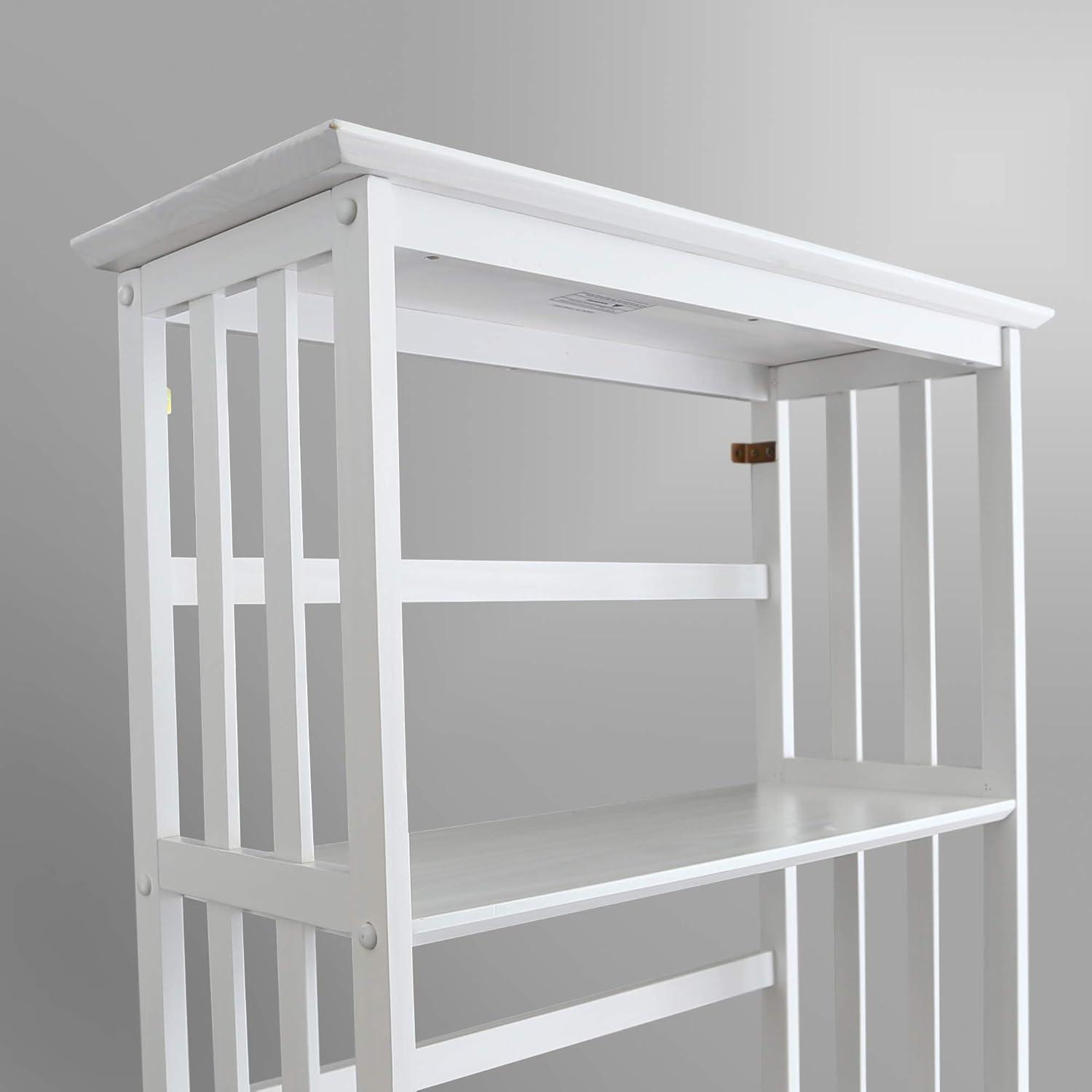 Mission Style White Pine 5-Shelf Open Back Bookcase