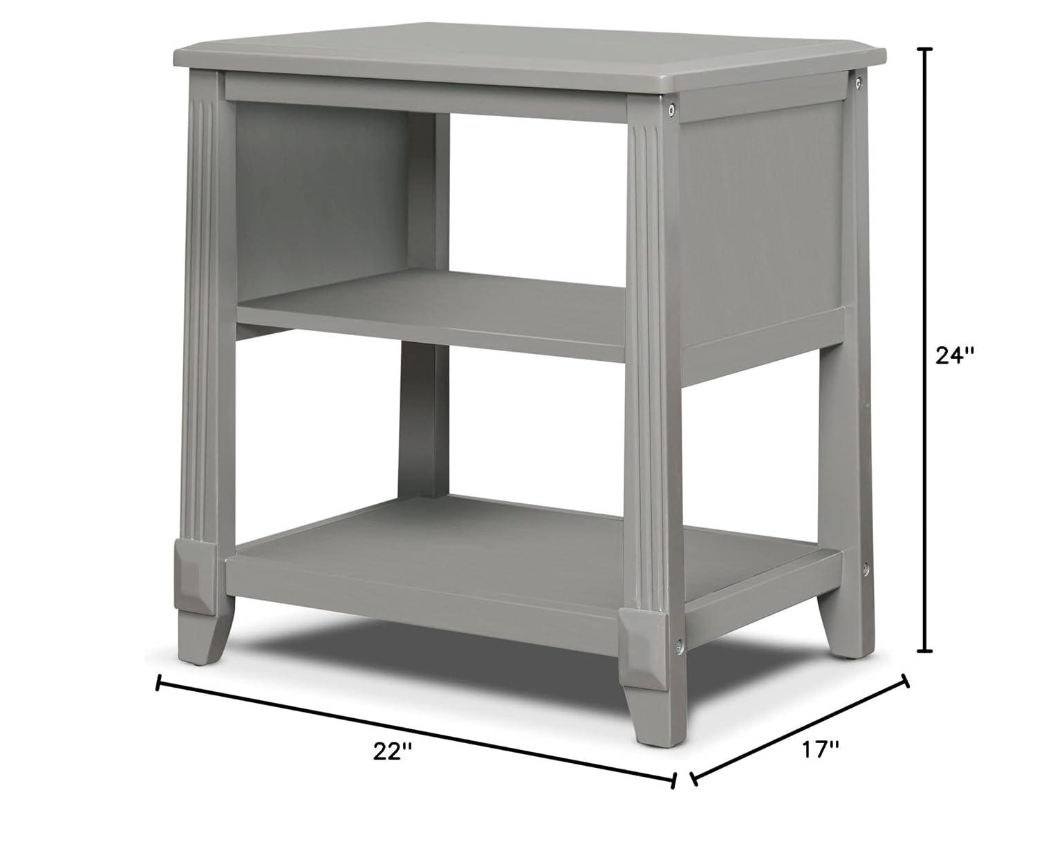 Berkley Weathered Gray 2-Shelf Baby Nightstand