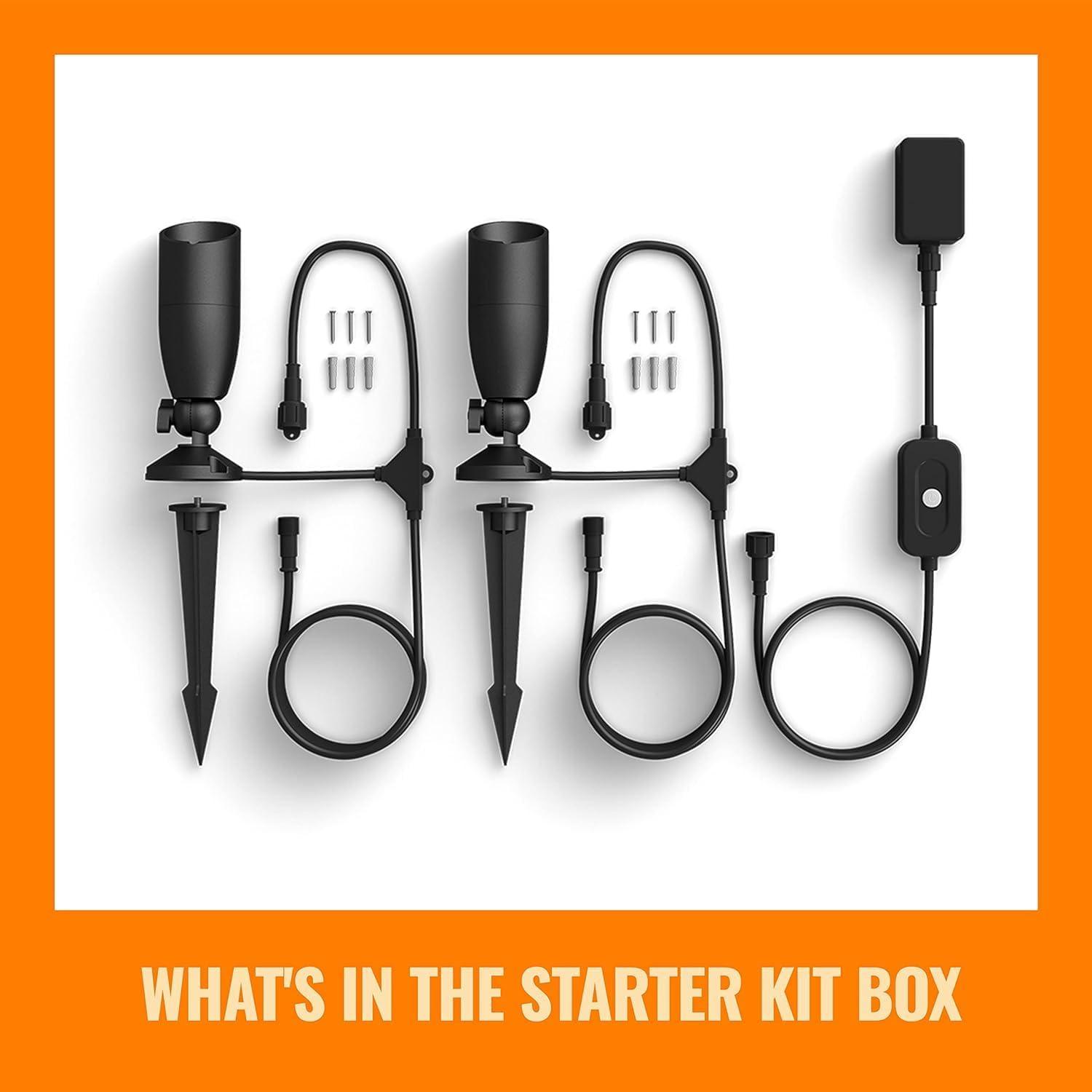 WiZ Connected LED Color Changing Outdoor Spotlight Extension - Starter Kit Required - Weatherproof - Control with WiZ App - Works with Google Home, Alexa, and Siri Shortcuts - 2 Pack