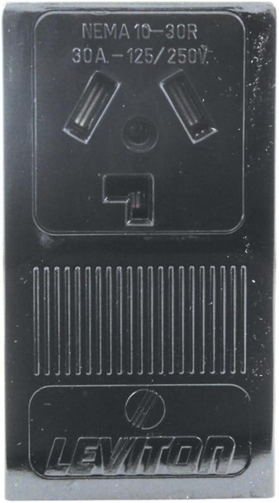 Black Surface Mount 3-Wire Dryer Outlet with Wall Plate