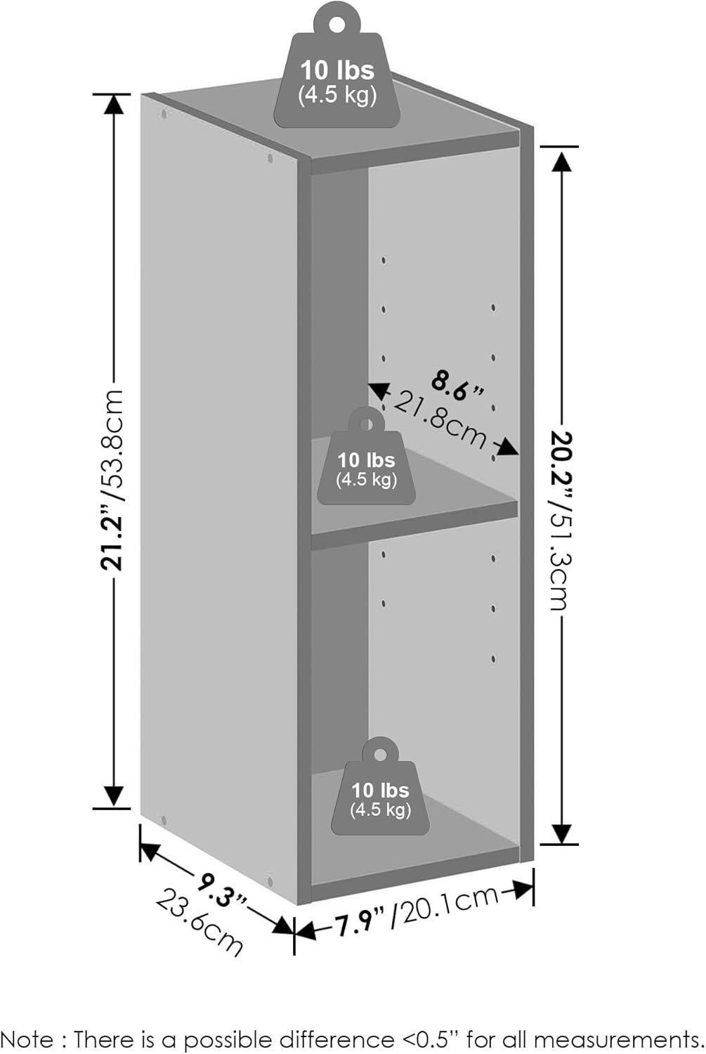 Furinno Reed 2-Tier Multipurpose Clothing & Closet Storage Organizer Shelf, 8-Inch Width, Blackwood