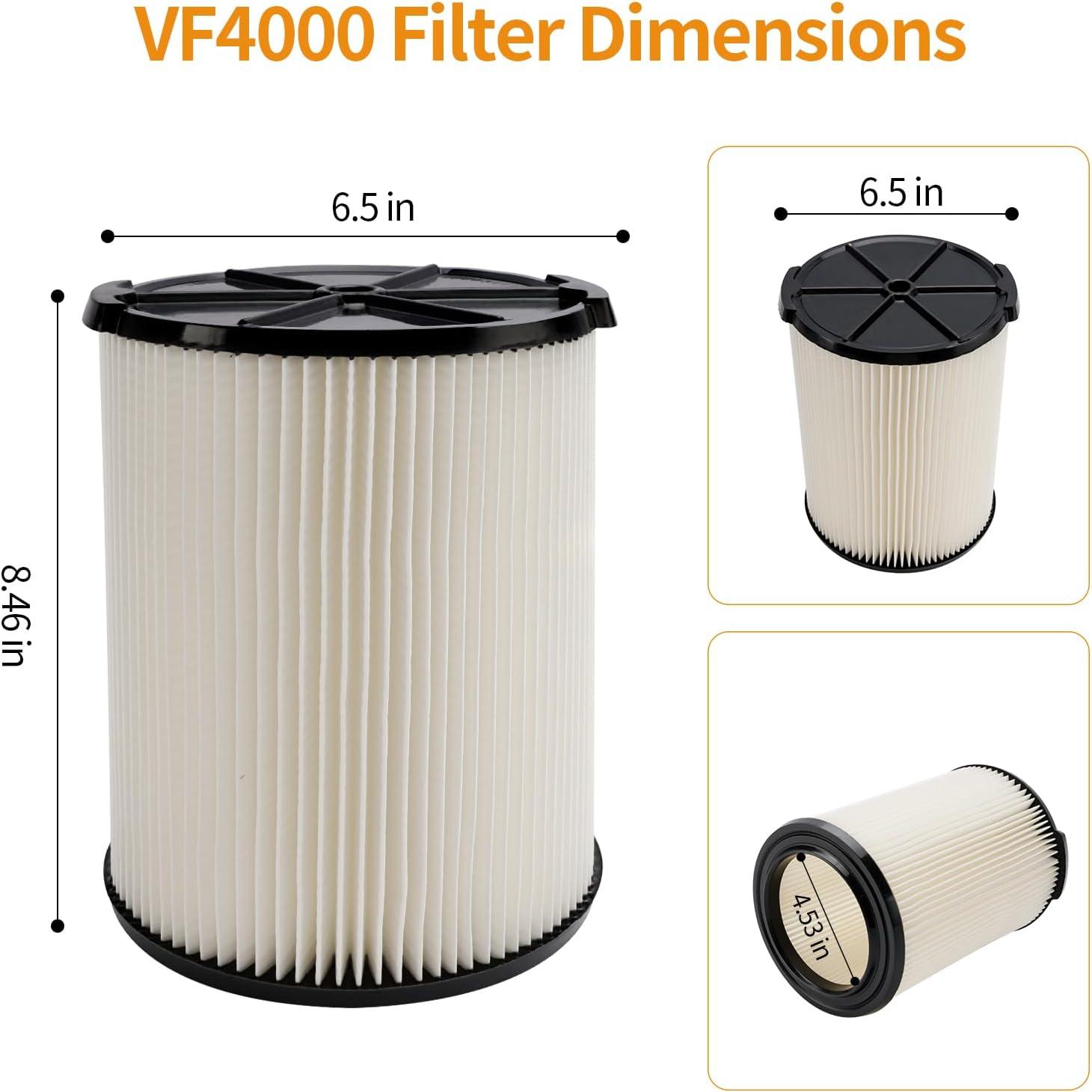 2 Pack White Reusable Wet/Dry Vacuum Filters