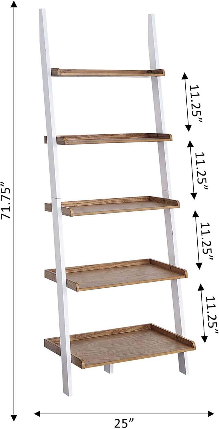 Convenience Concepts American Heritage Bookshelf Ladder, Driftwood/White