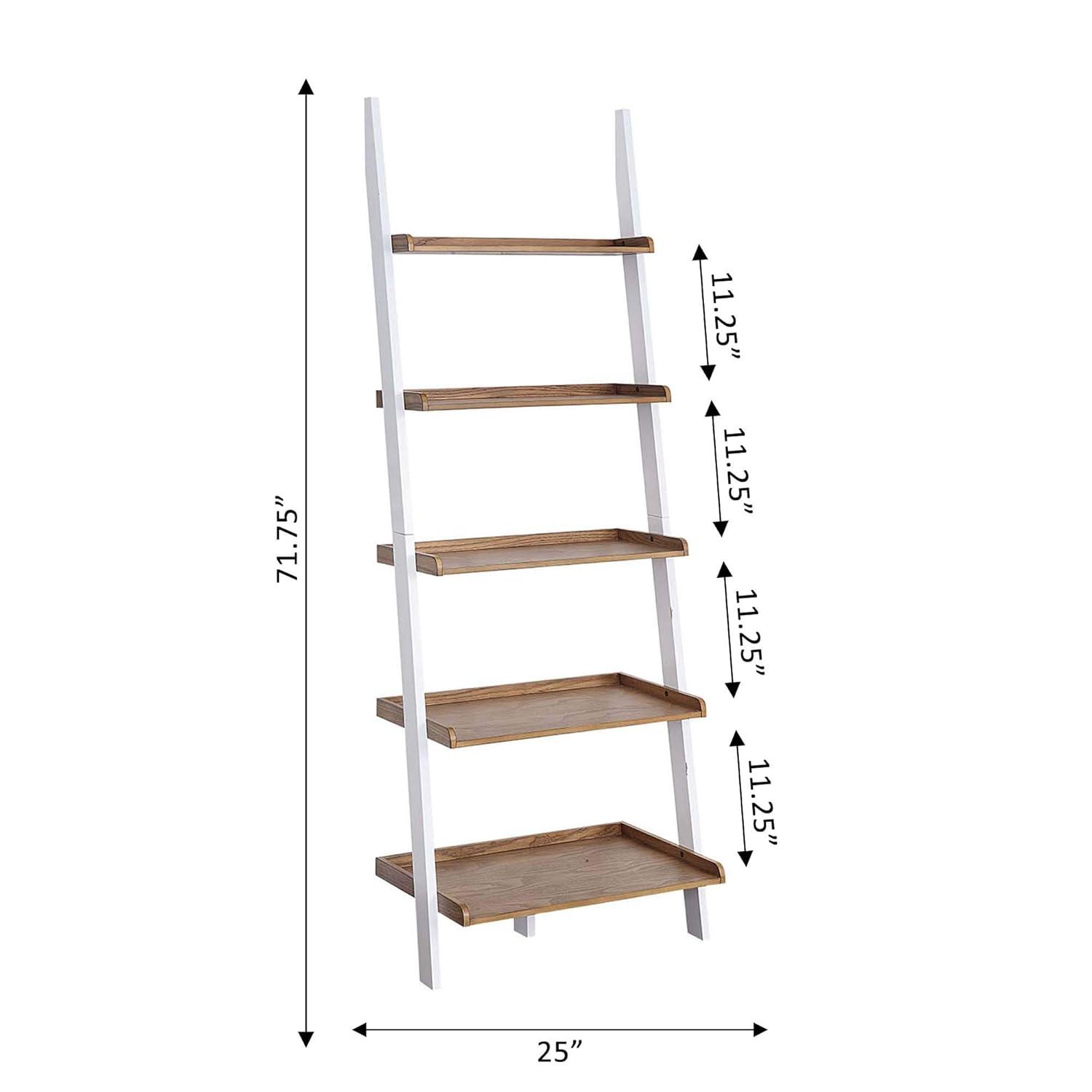 Convenience Concepts American Heritage Bookshelf Ladder, Driftwood/White