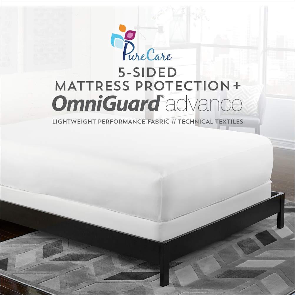 PureCare OmniGuard 5-Sided Mattress Protector Queen, White
