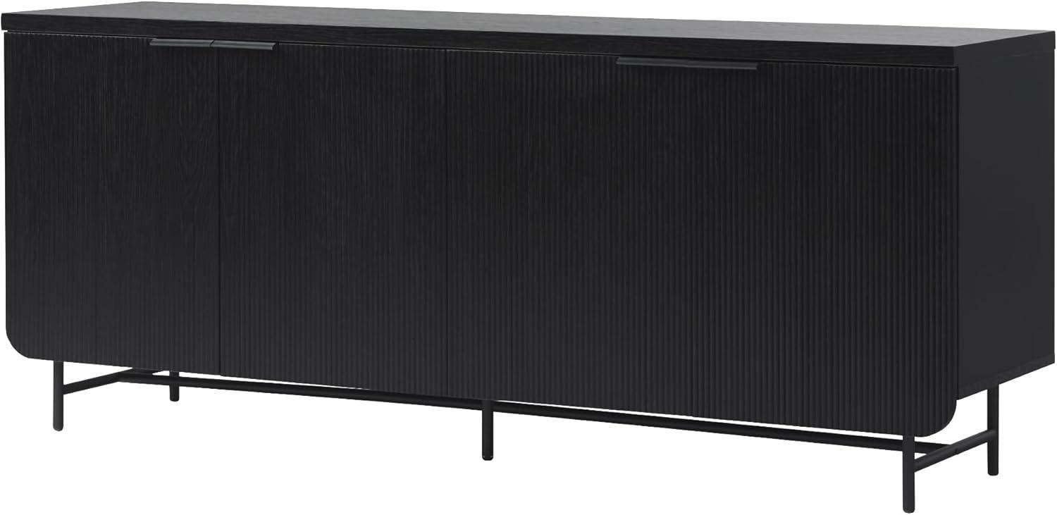 Walker Edison 4-Door Modern Wood Sideboard with Ample Cabinet in Black