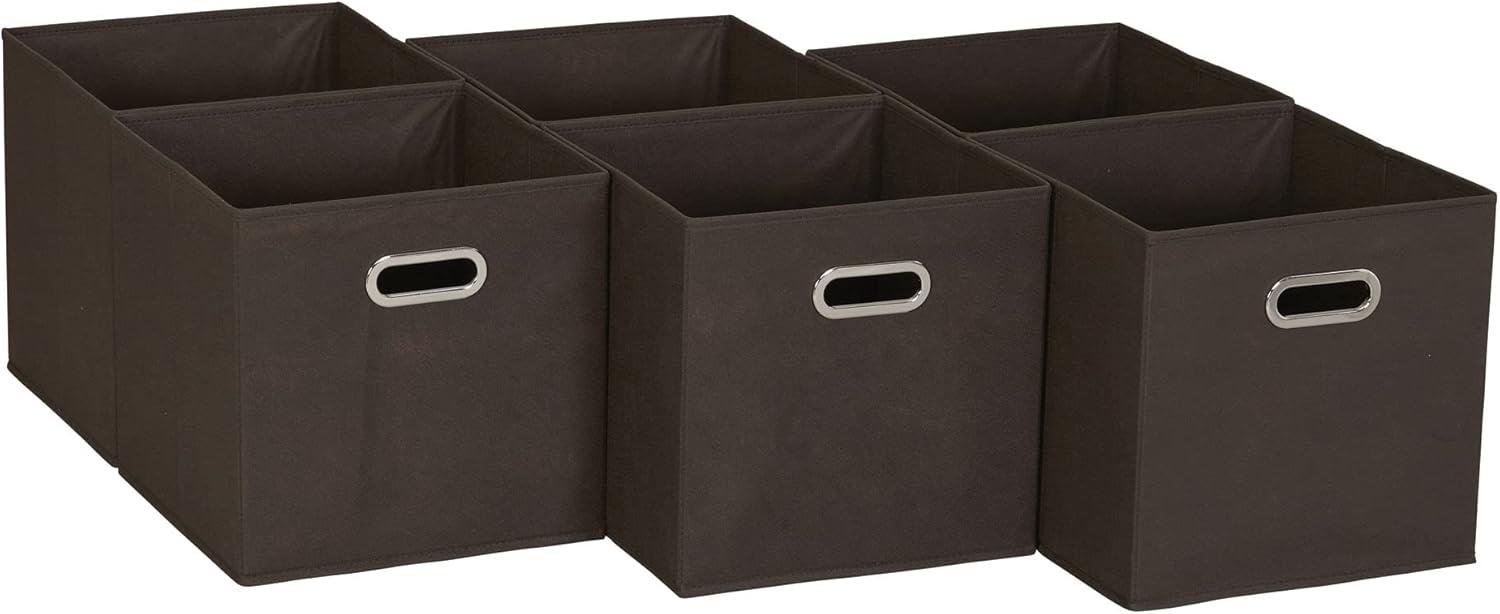 Household Essentials 6-Pack Chocolate Brown Fabric Cube Storage Bins