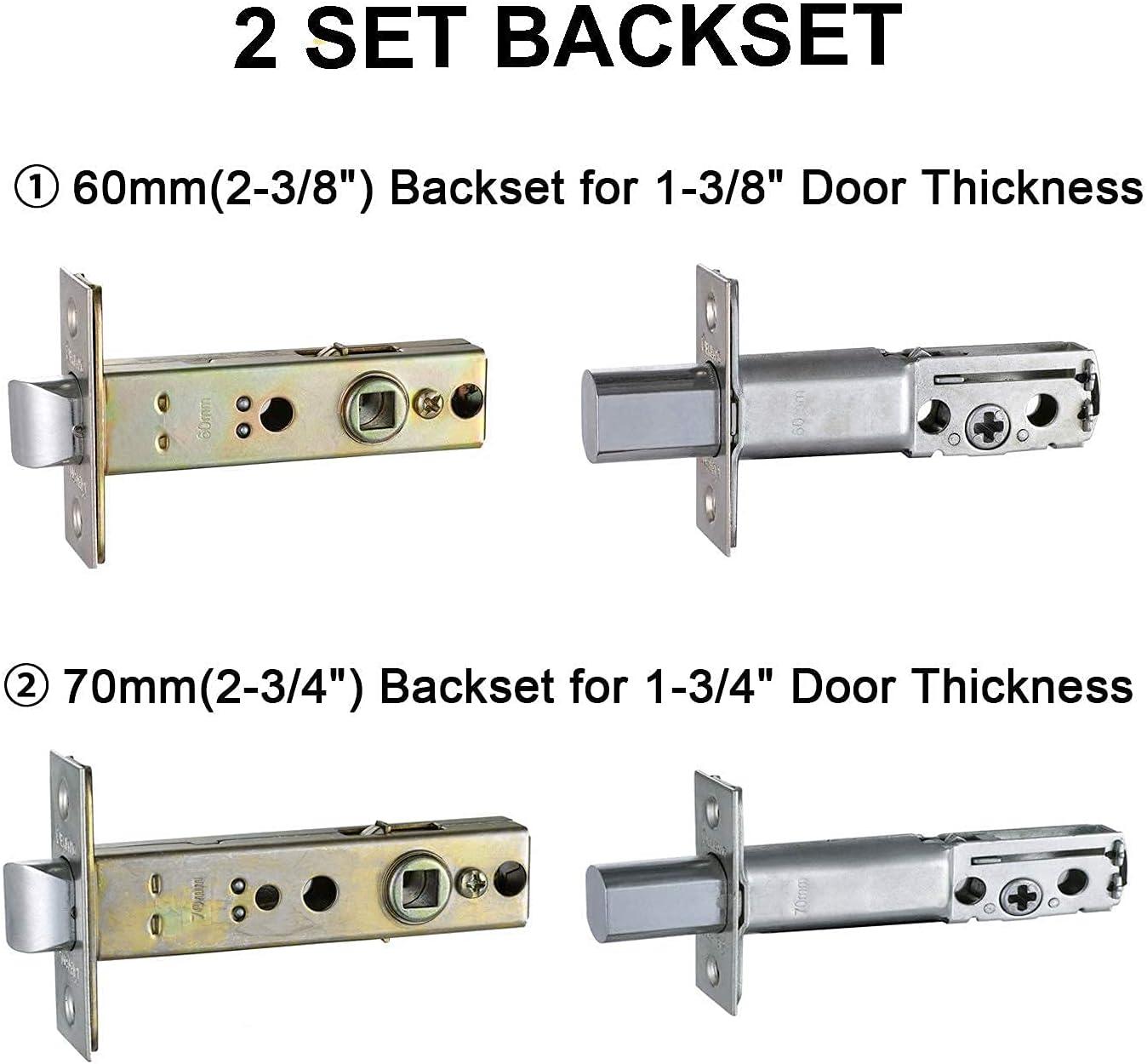 TMC Iron Black Front Double Door Handleset(Keyed&Dummy Set, Matte Black)