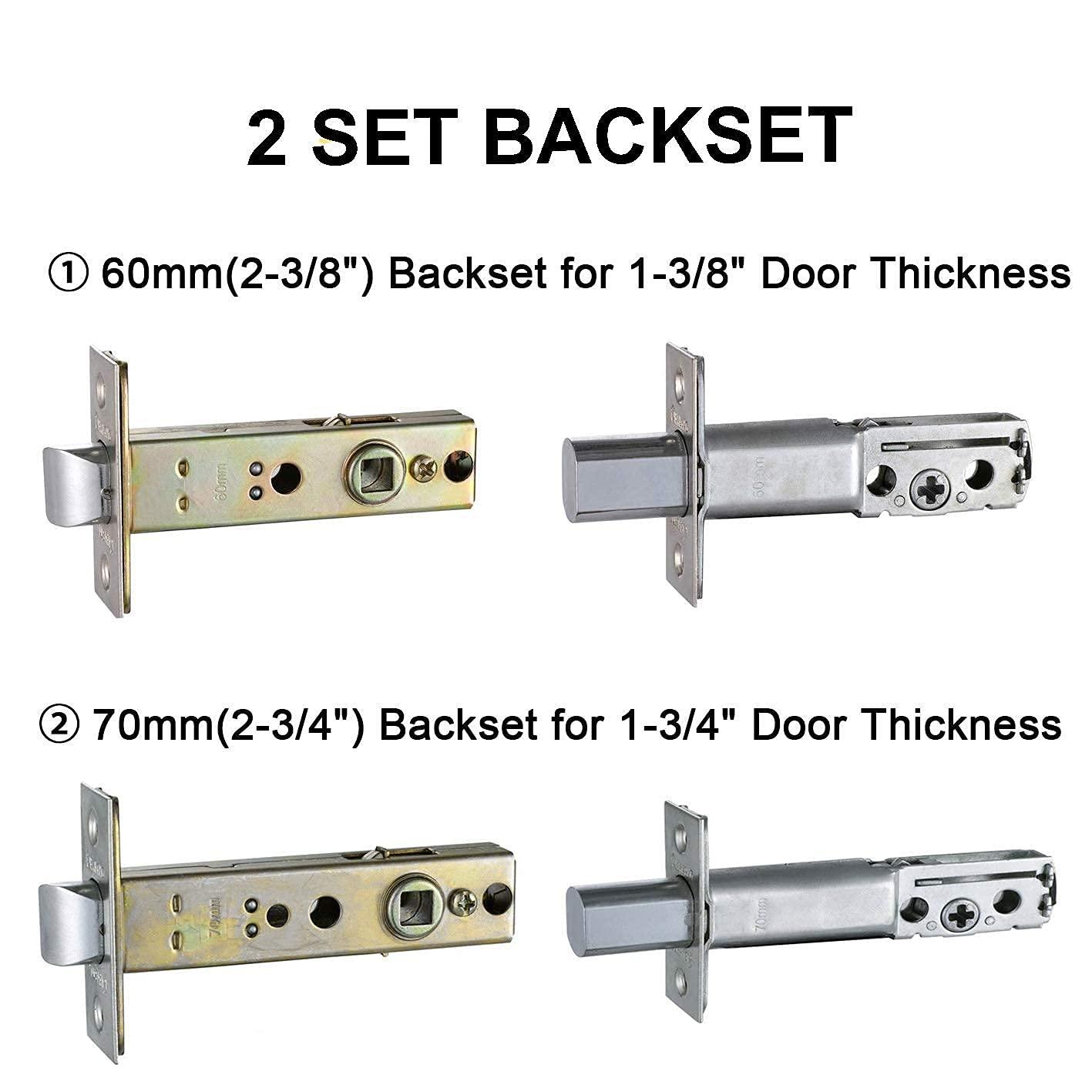 TMC Iron Black Front Double Door Handleset(Keyed&Dummy Set, Matte Black)