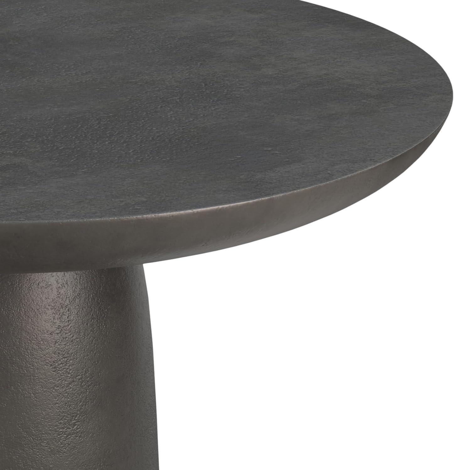 Simpli Home Alexa 30"W Cast Aluminum Mid-Century Modern Round Coffee Table with Pedestal Base, Fully Assembled
