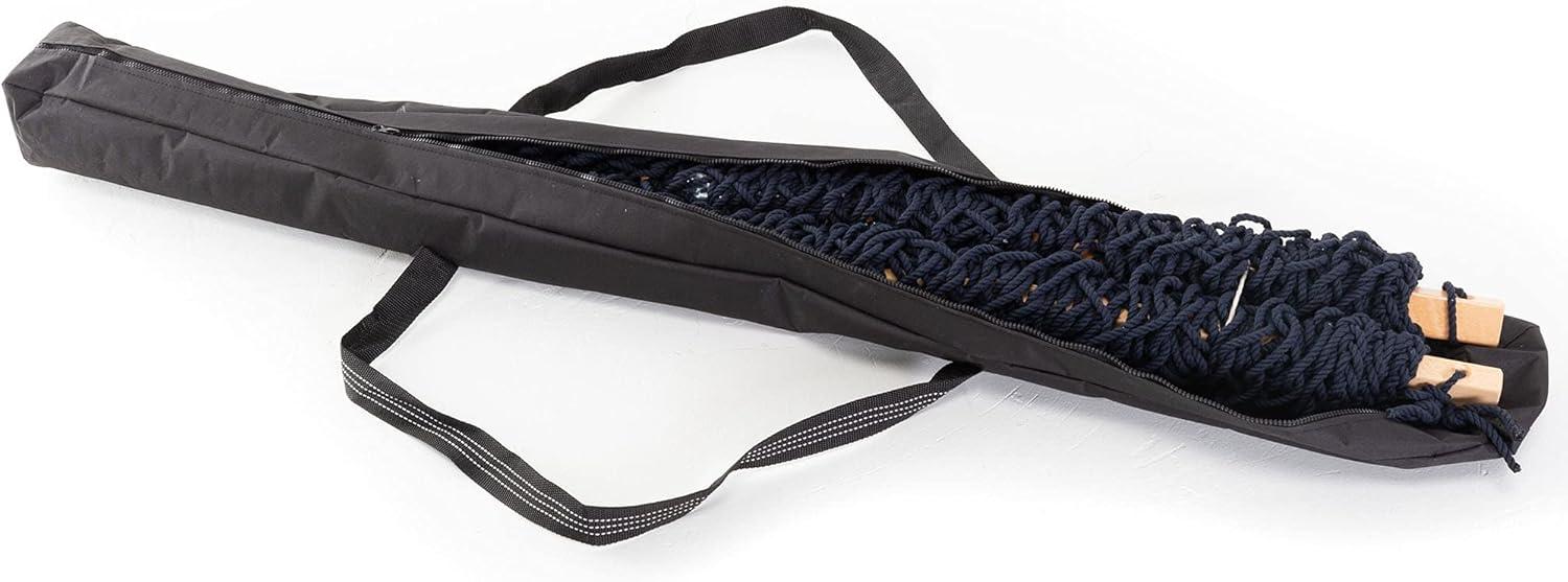 Castaway Living 13 ft. Double Navy Polyester Rope Hammock with Free Extension Chains ,Tree Hooks & Storage Bag