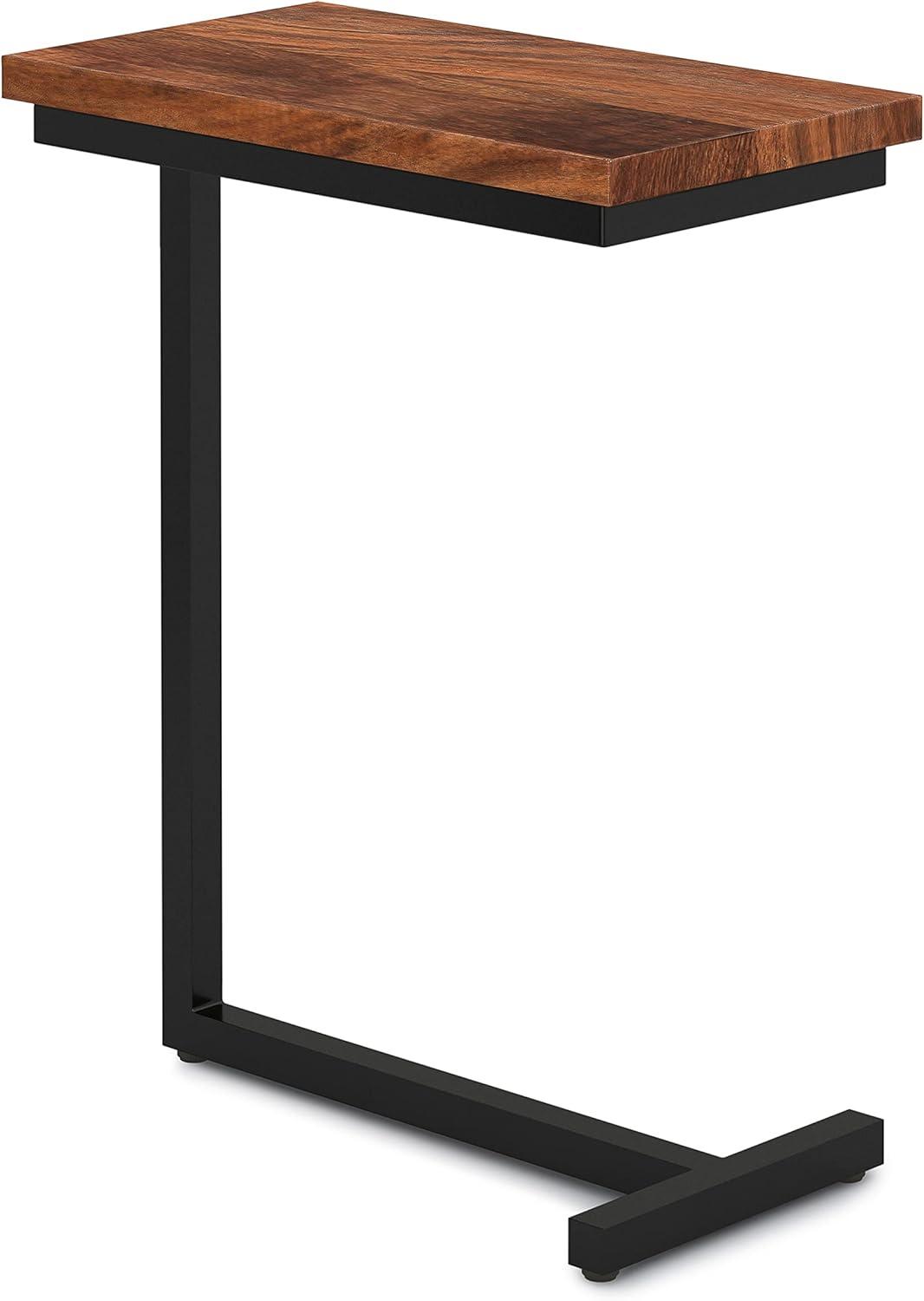 Gowan Mango Wood and Black Metal C-Shape Side Table