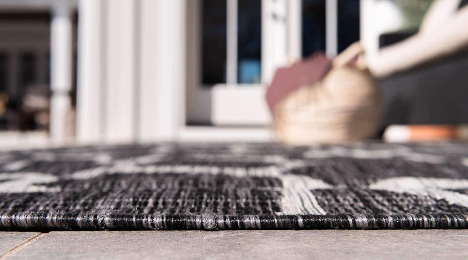 Unique Loom 6' 1 x 9' 0 Rectangle Indoor/Outdoor Safari Charcoal Gray Area Rug