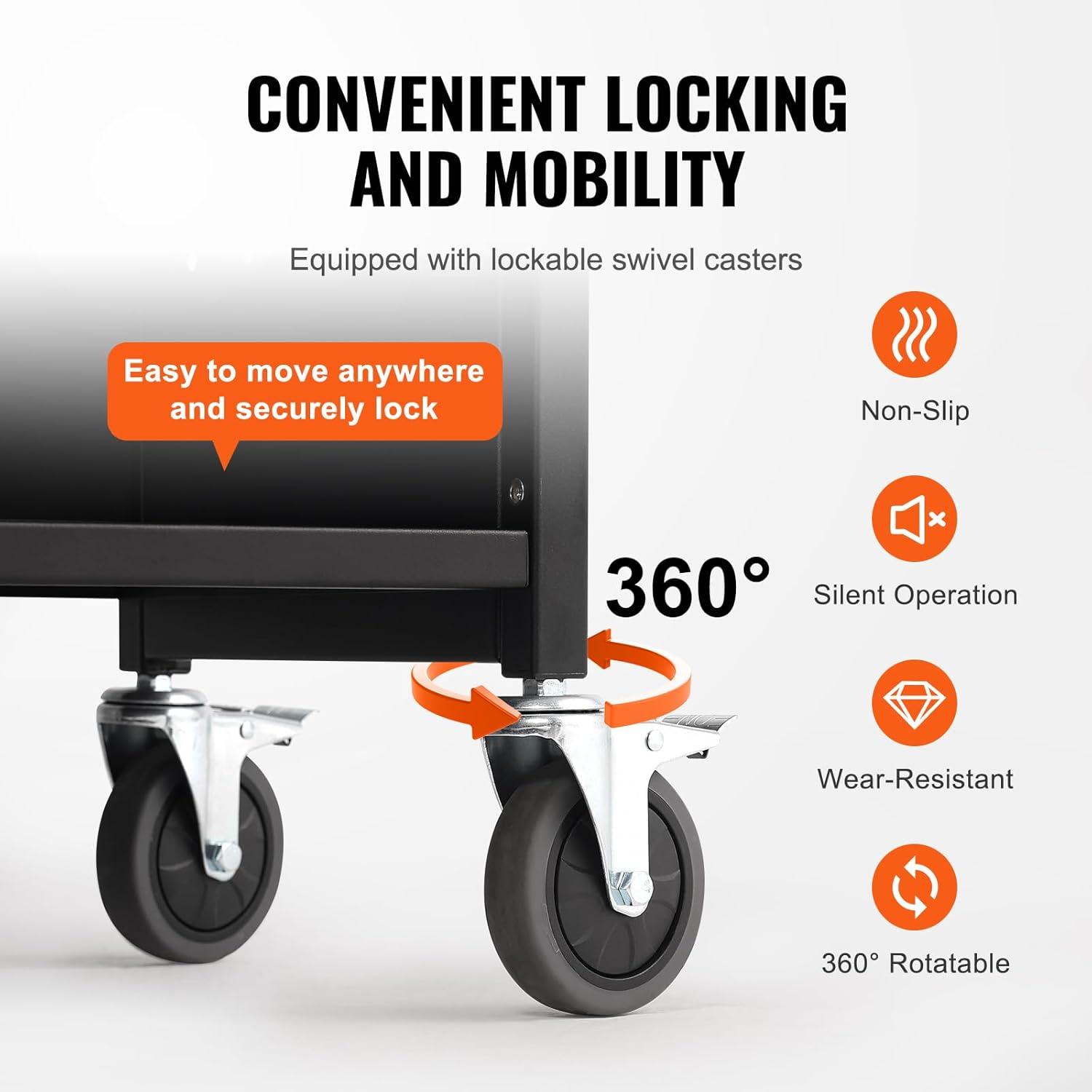Stellweilan Tessberg 49.2'' H Book Cart with Wheels