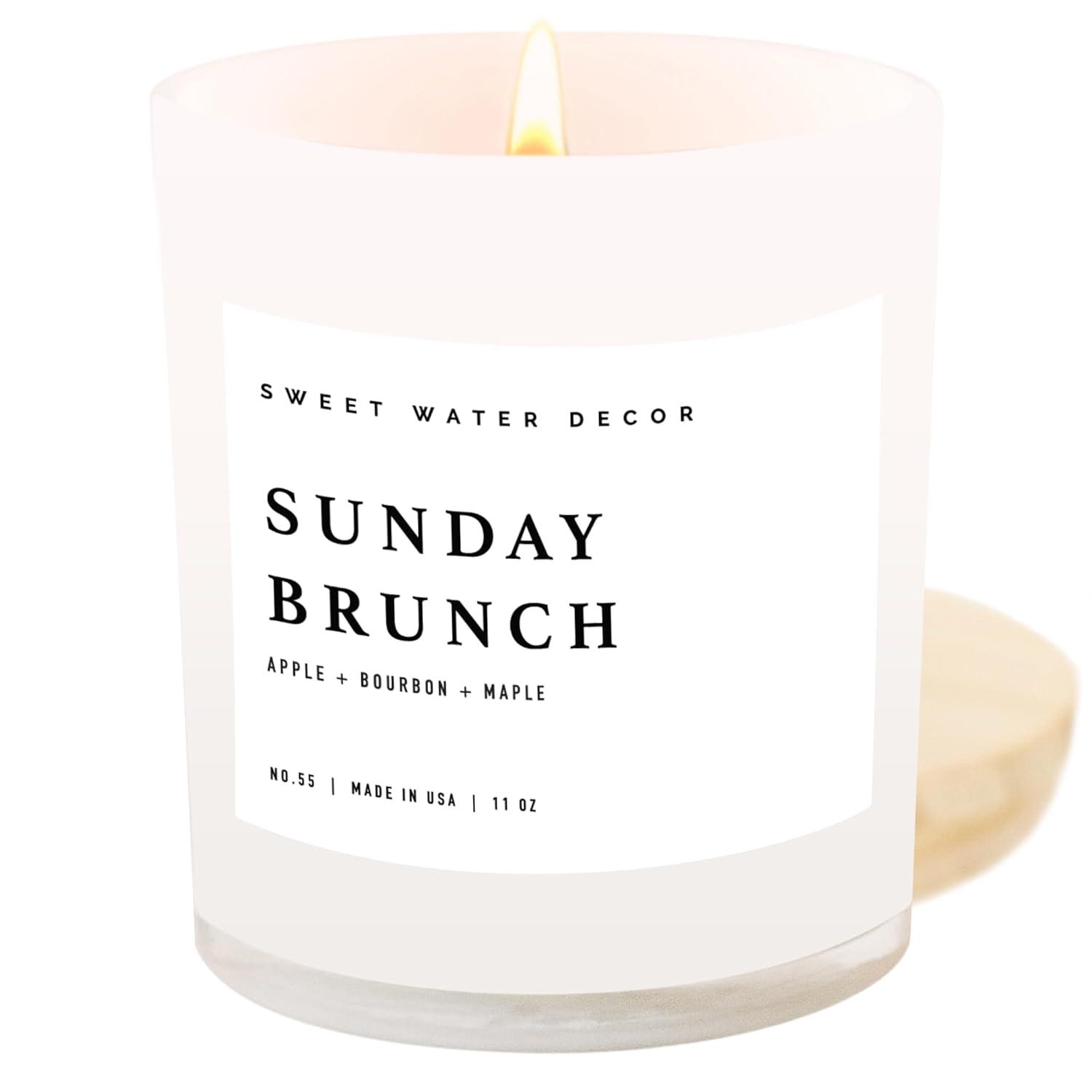 Sweet Water Decor Sunday Brunch 11oz White Jar Soy Candle