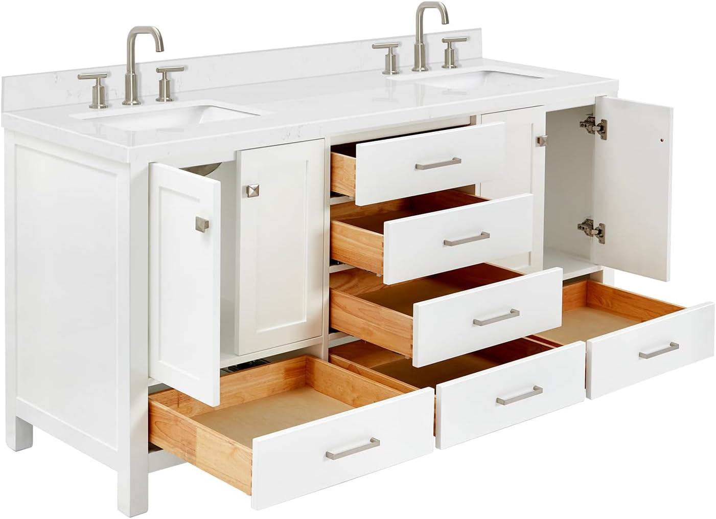 Ariel A055swqovo Cambridge 55" Free Standing Single Basin Vanity Set - White