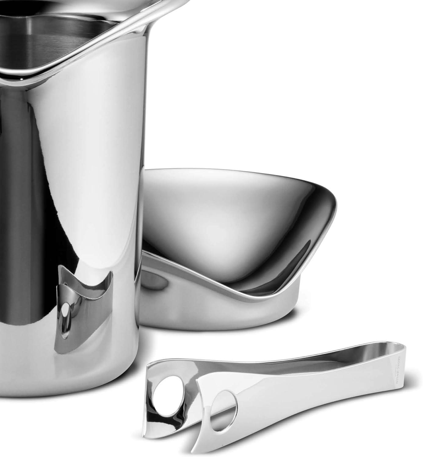 Stainless Steel Mirror-Polished Ice Bucket with Tongs