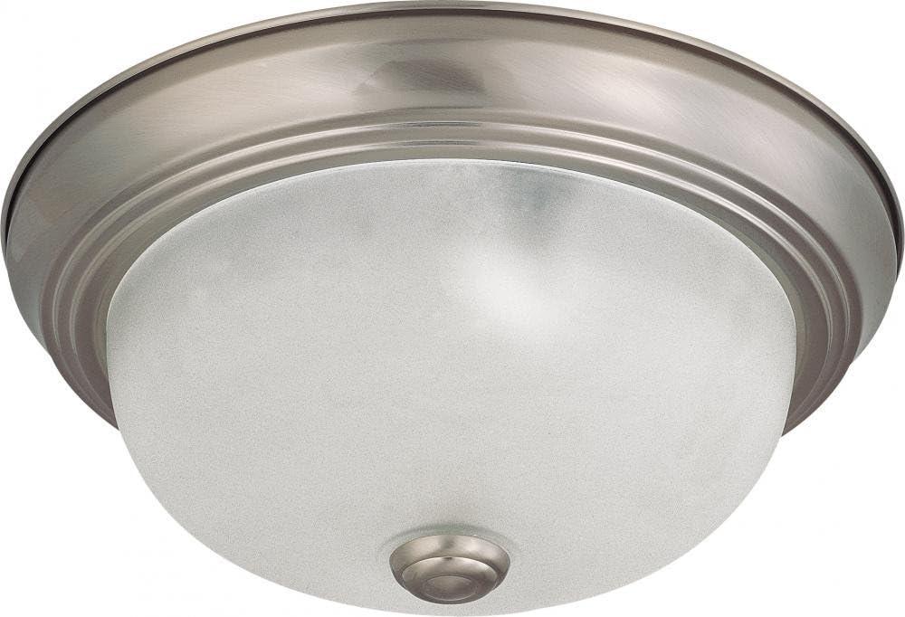 Nuvo Flush Fixture,2L,11",Frosted Br Nkl 60-3261