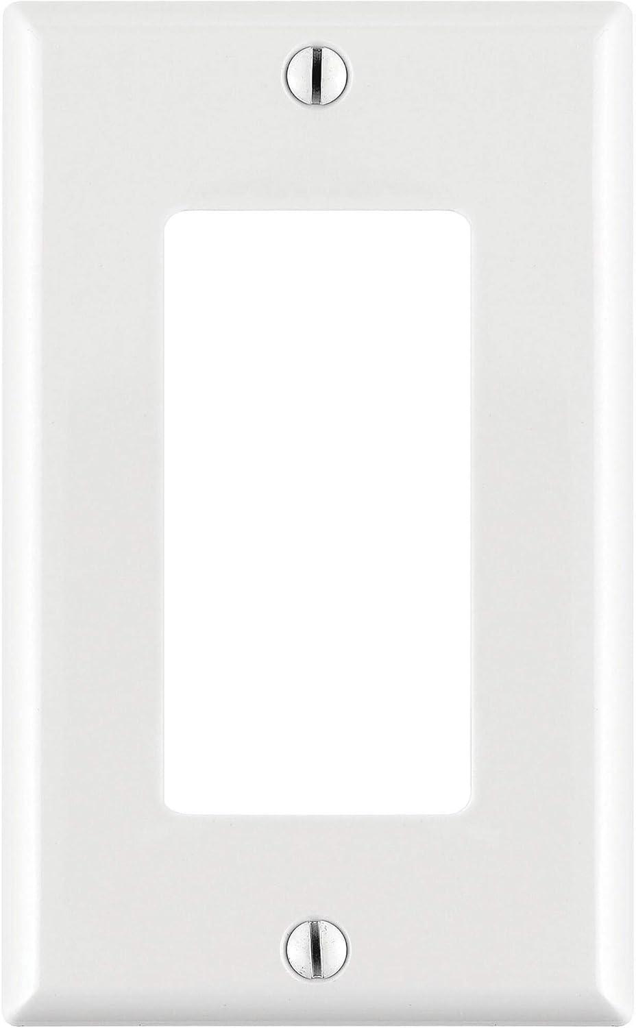 Cmple - [10 PACK] White Standard 1-Gang Blank Decora Wall Plate, Polycarbonate Thermoplastic Panel GFCI Electrical Wall Plate Single-Gang Cover