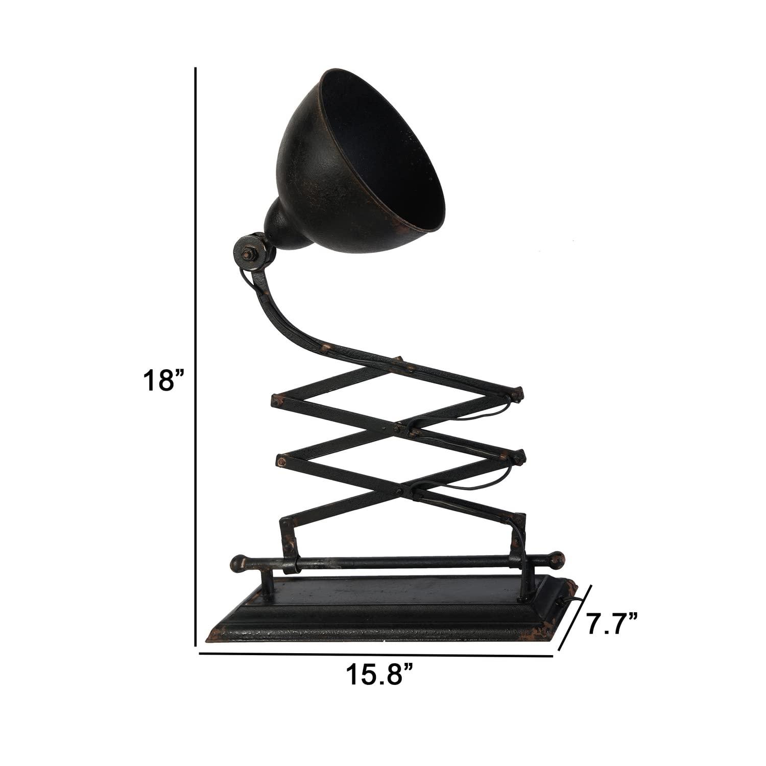 Antique Black Iron Accordion Arm Wall Sconce, 18 inch