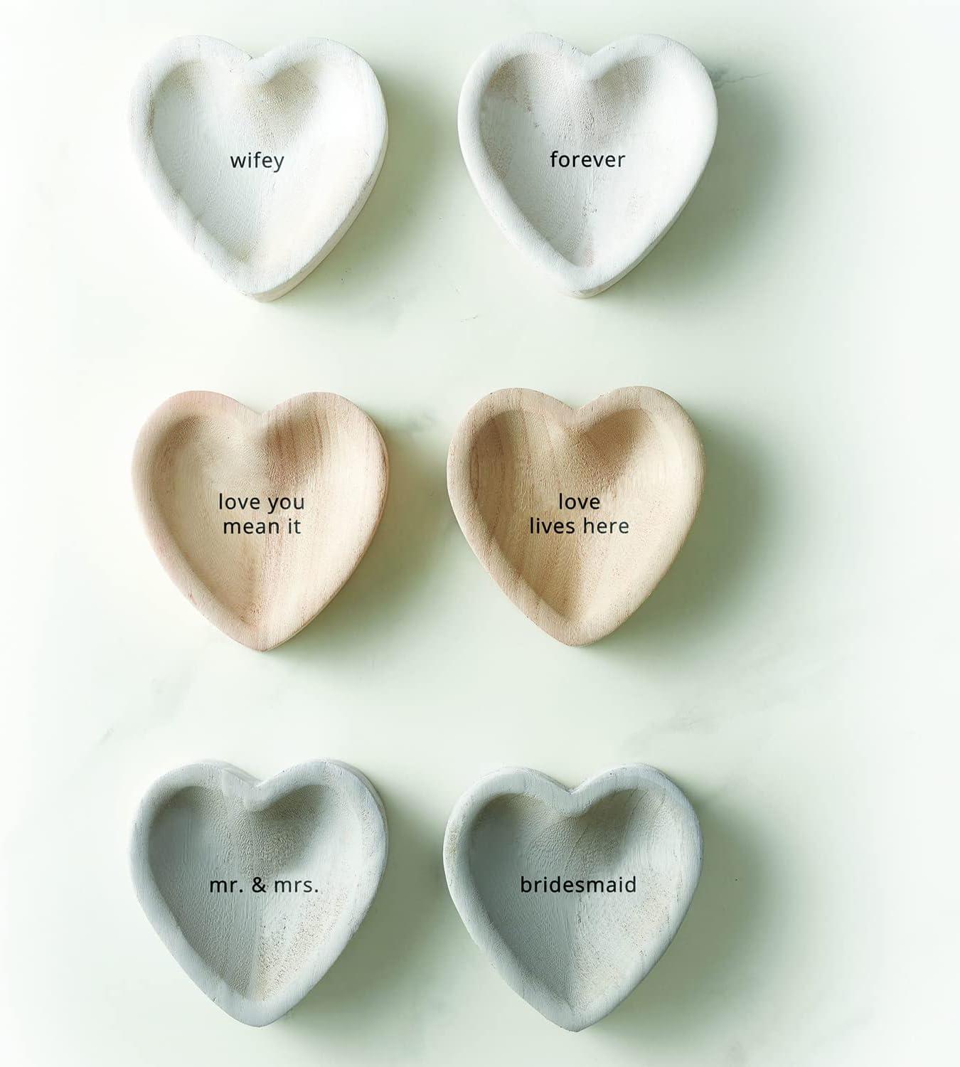 Santa Barbara Design Studio Wedding Paulownia Wood Heart Trinket Tray, 5-Inch, Wifey