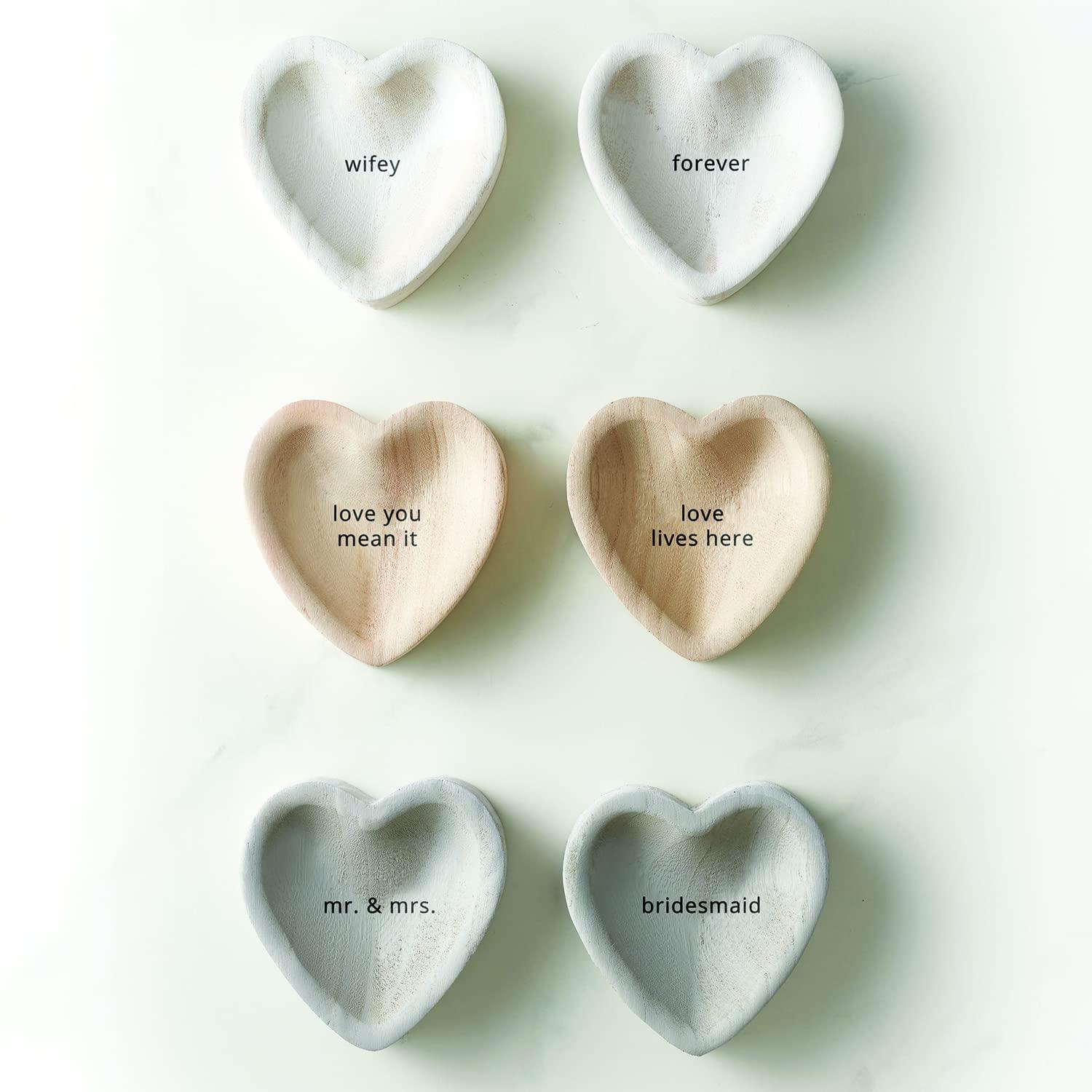 Santa Barbara Design Studio Wedding Paulownia Wood Heart Trinket Tray, 5-Inch, Wifey