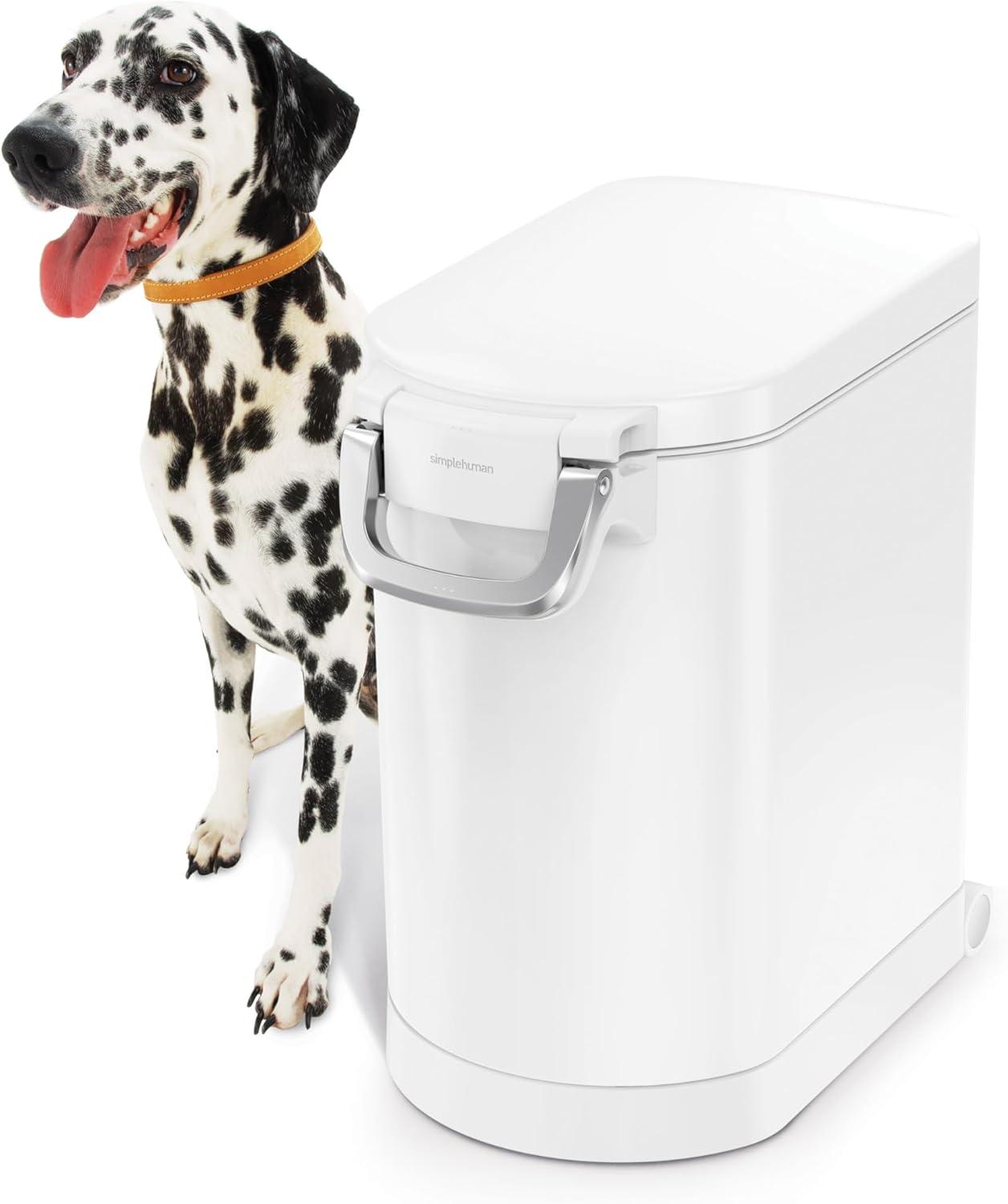 simplehuman Pet Food Storage Container Stainless Steel for Dog Food, Cat Food, and Bird Feed