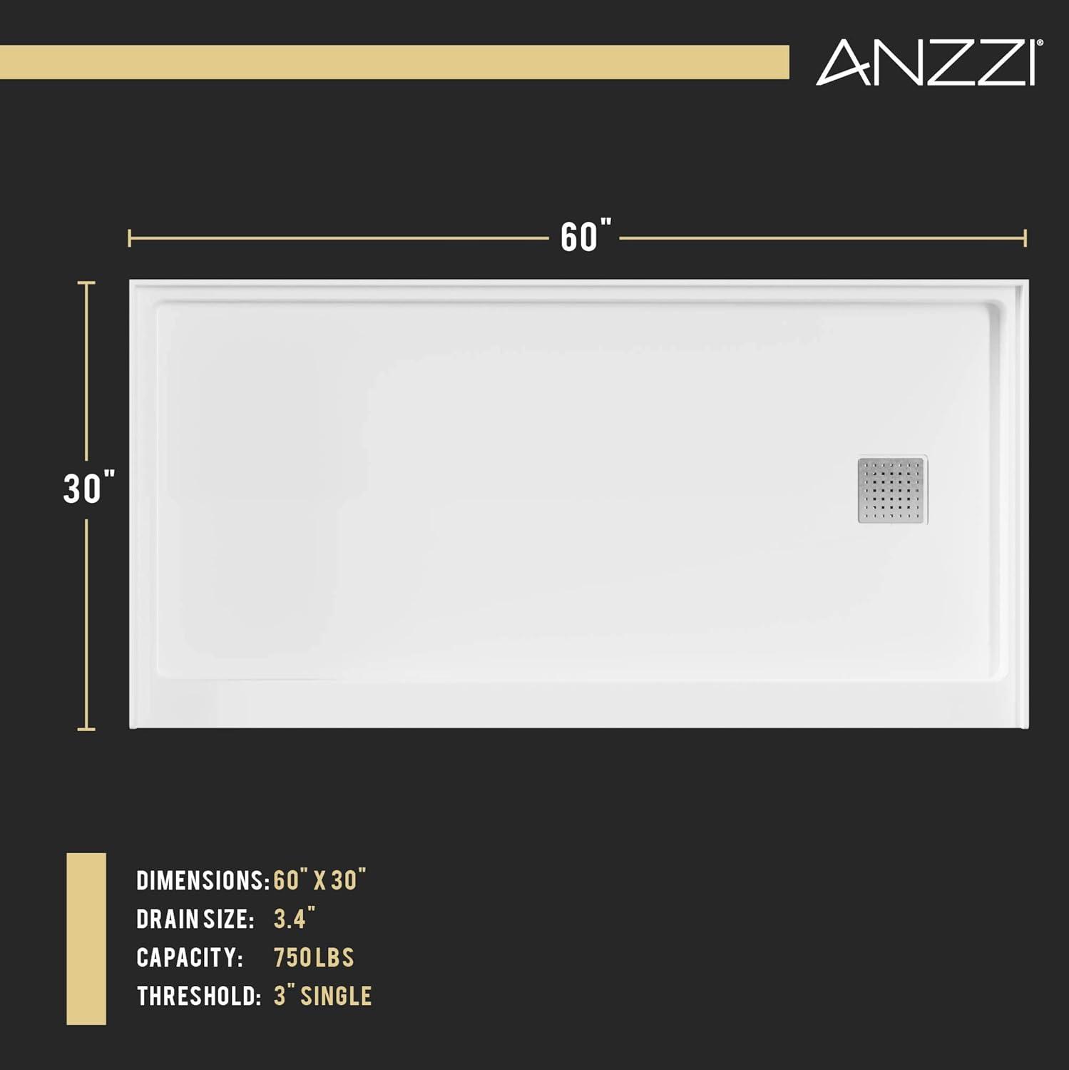 30'' W 60'' D Rectangular Triple Shower Base