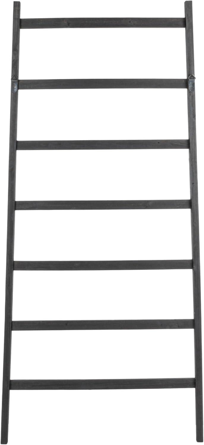 64" H Decorative Fir Wood Ladder with 7 Rungs