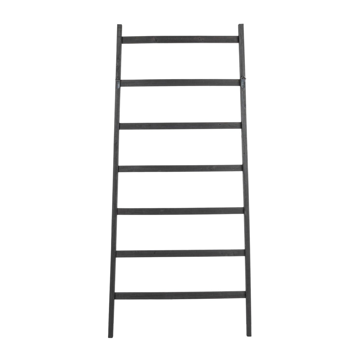 64" H Decorative Fir Wood Ladder with 7 Rungs