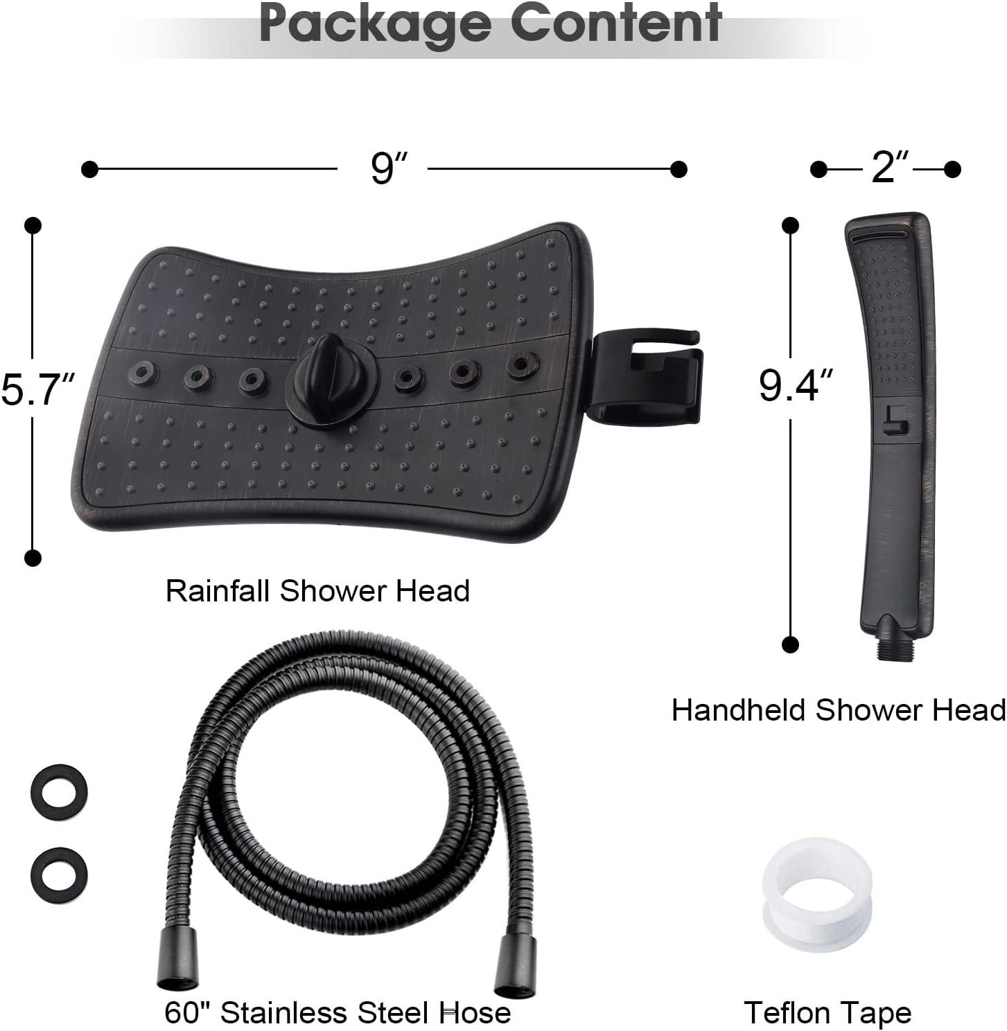 Oil Rubbed Bronze Dual Head Rain and Handheld Shower Set