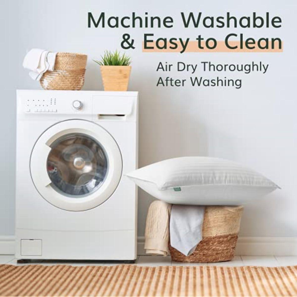 King Size White Hypoallergenic Down Alternative Pillows - Set of 2