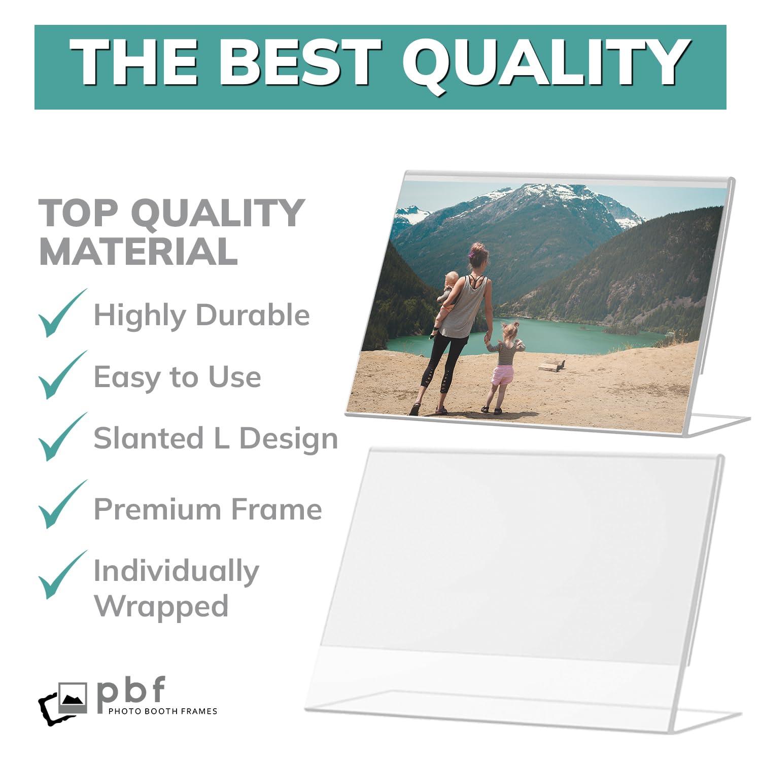 Photo Booth Frames - 7x5 inch Clear Acrylic Display Picture Frame, 12 Pack Plastic Photo Frame