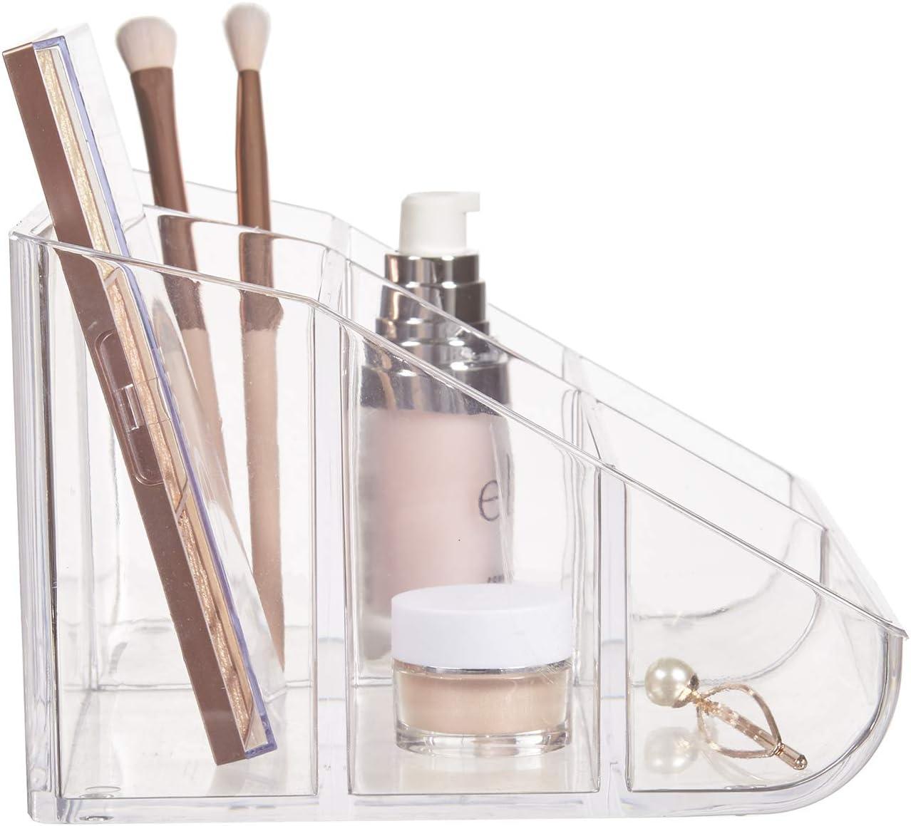 STORi Clear Plastic 6-Compartment Vanity Makeup Organizer